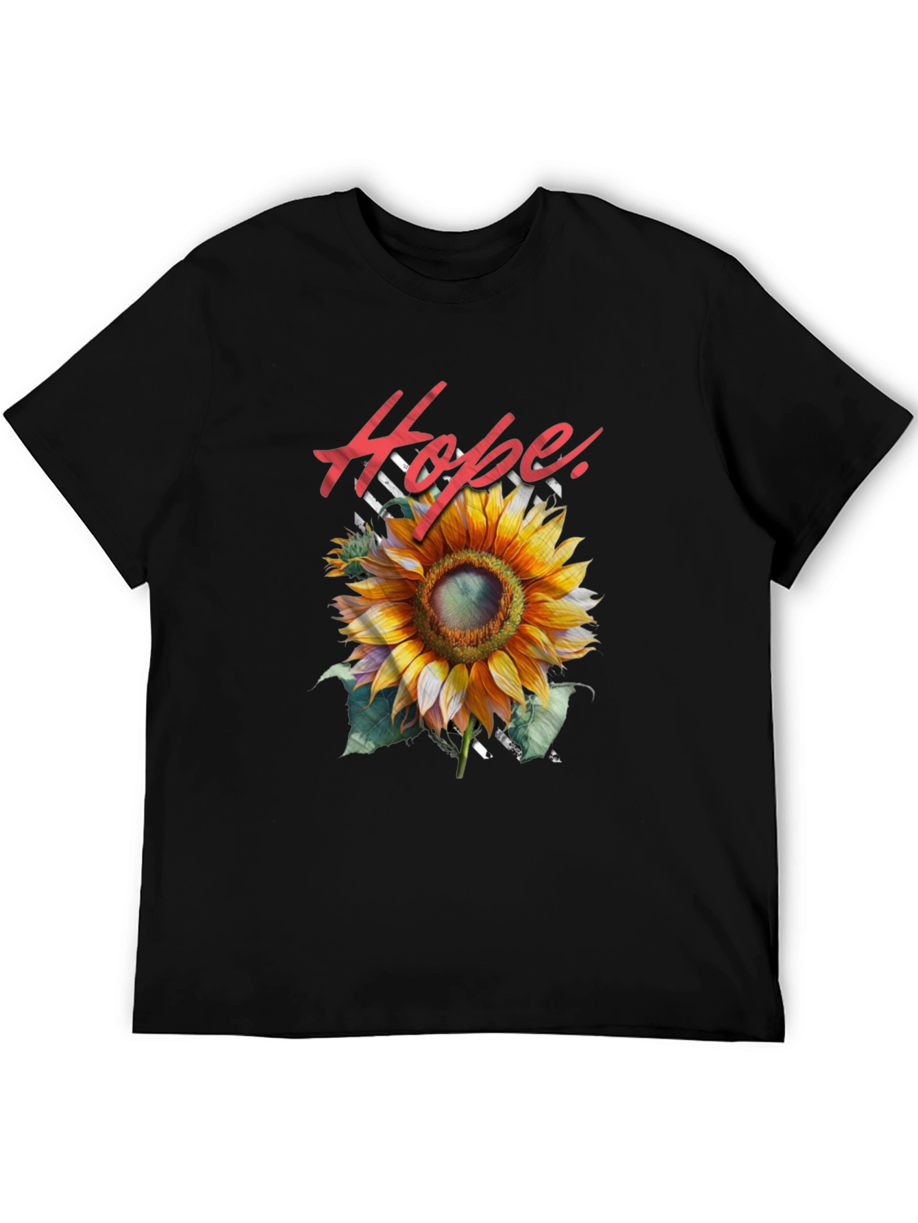 Hope Sunflower Graphic Tee - Black Cotton Blend