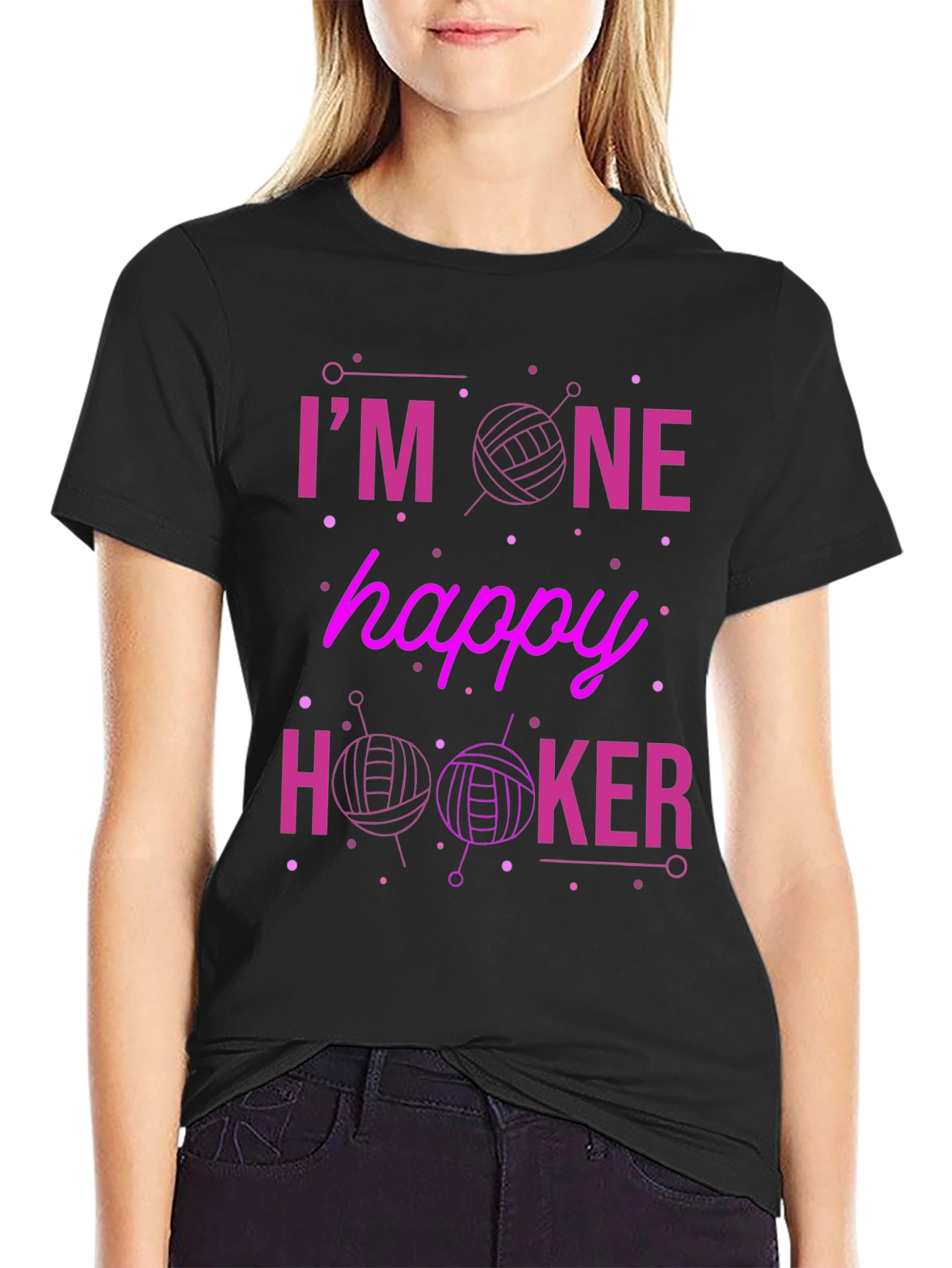 Im One Happy Hooker Black T-Shirt