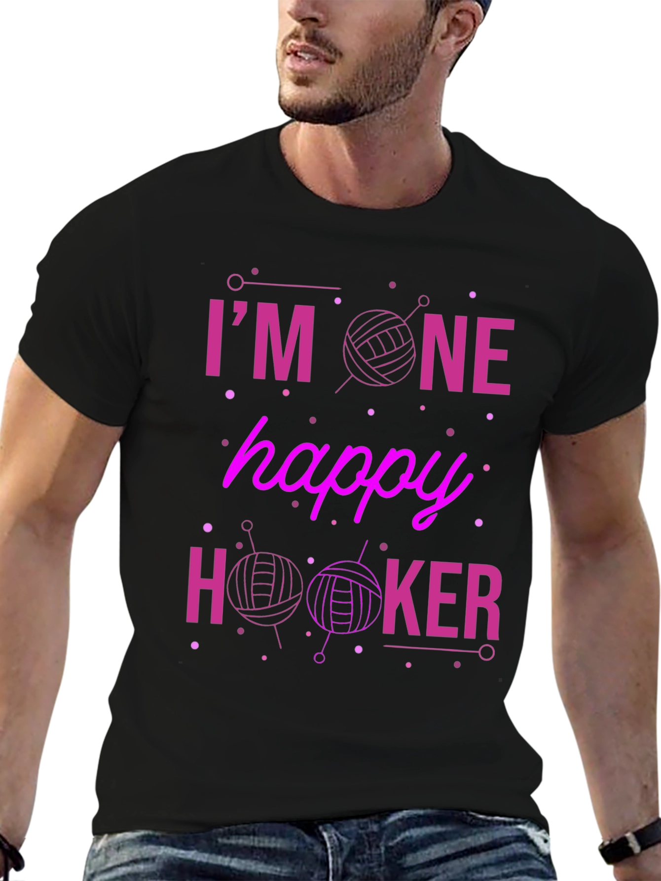 Im One Happy Hooker Black T-Shirt