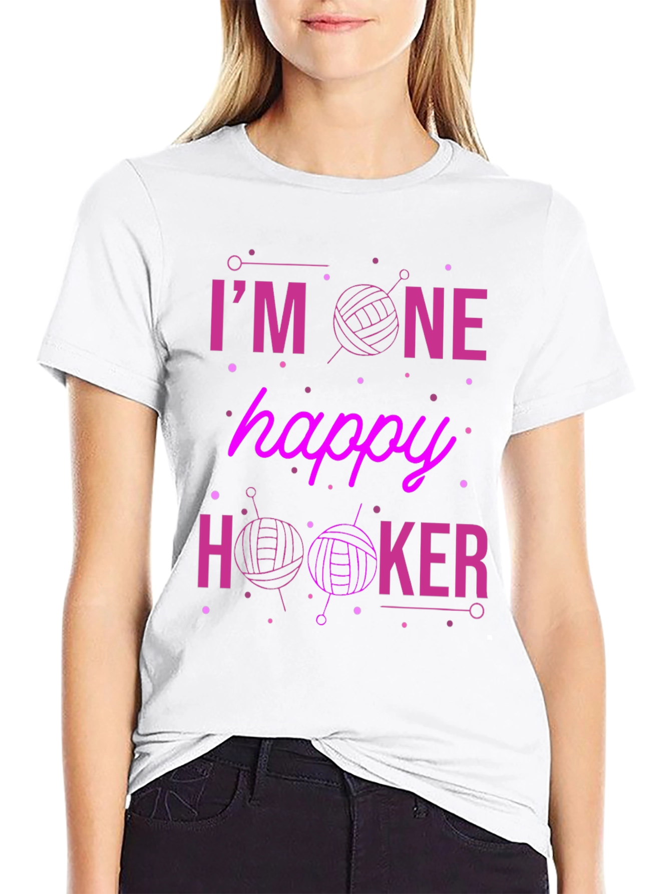 Im One Happy Hooker Black T-Shirt