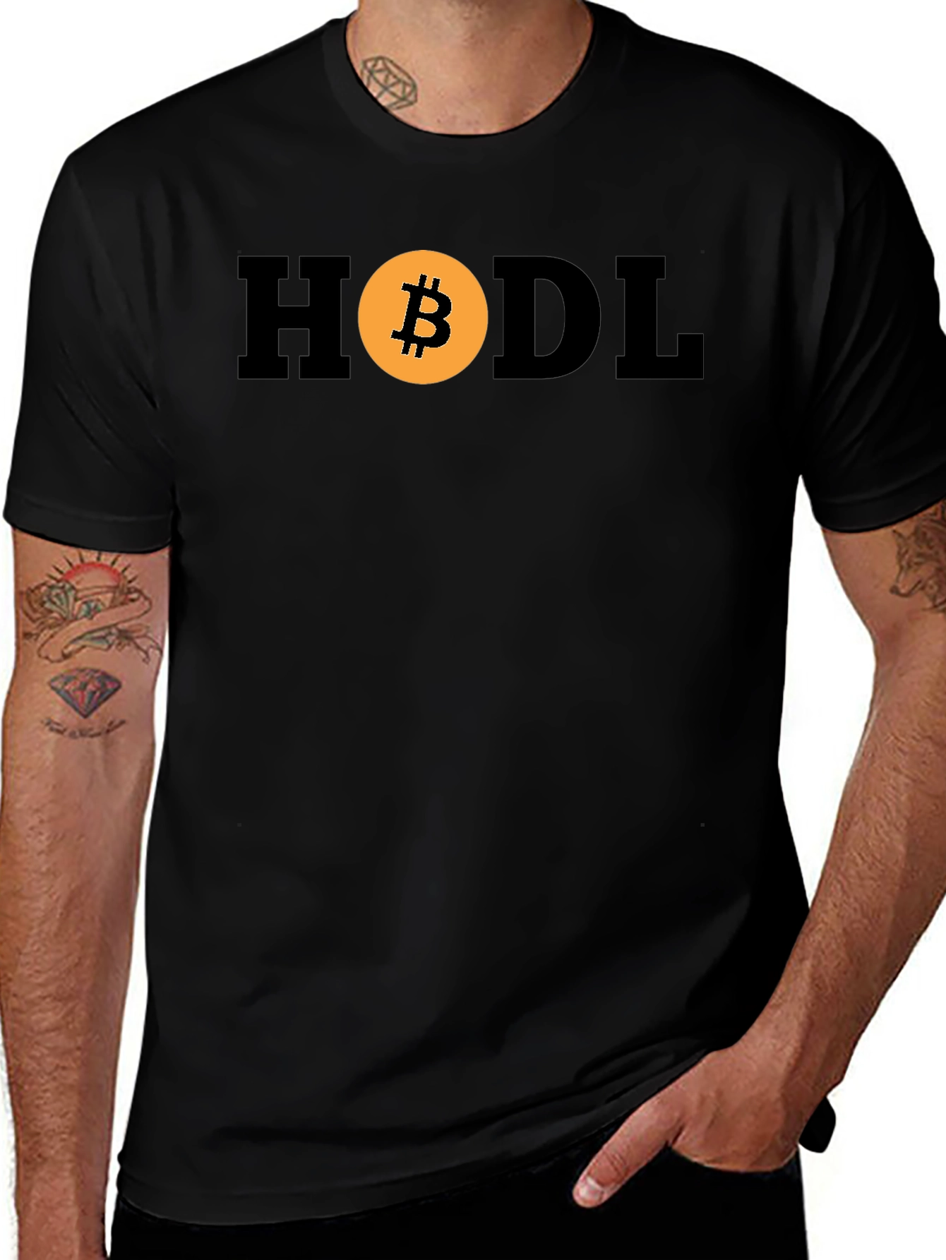 HODL Bitcoin Crypto T-Shirt - Black Cotton