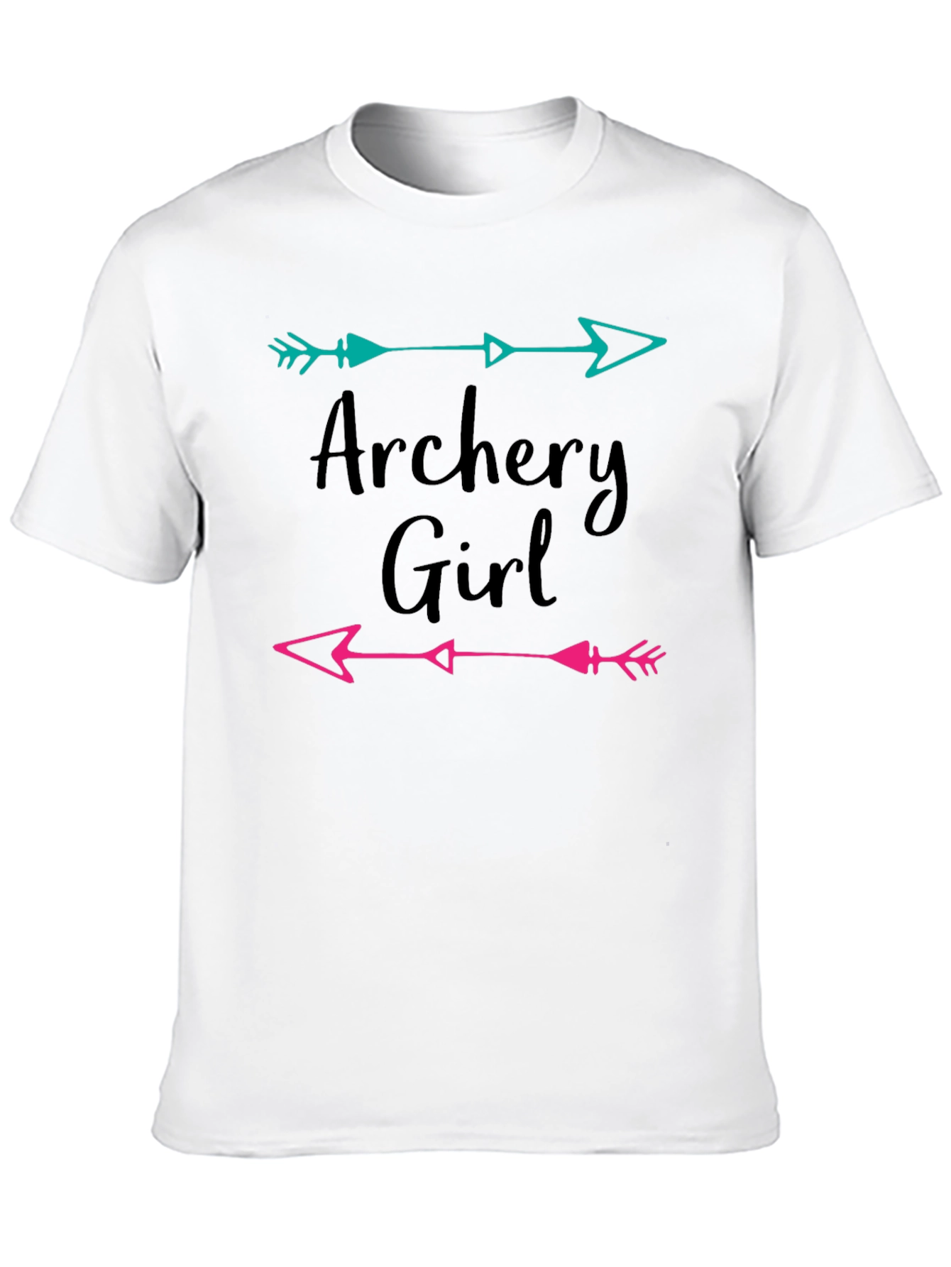 Archery Girl Arrow Graphic Tee - Black Cotton T-Shirt