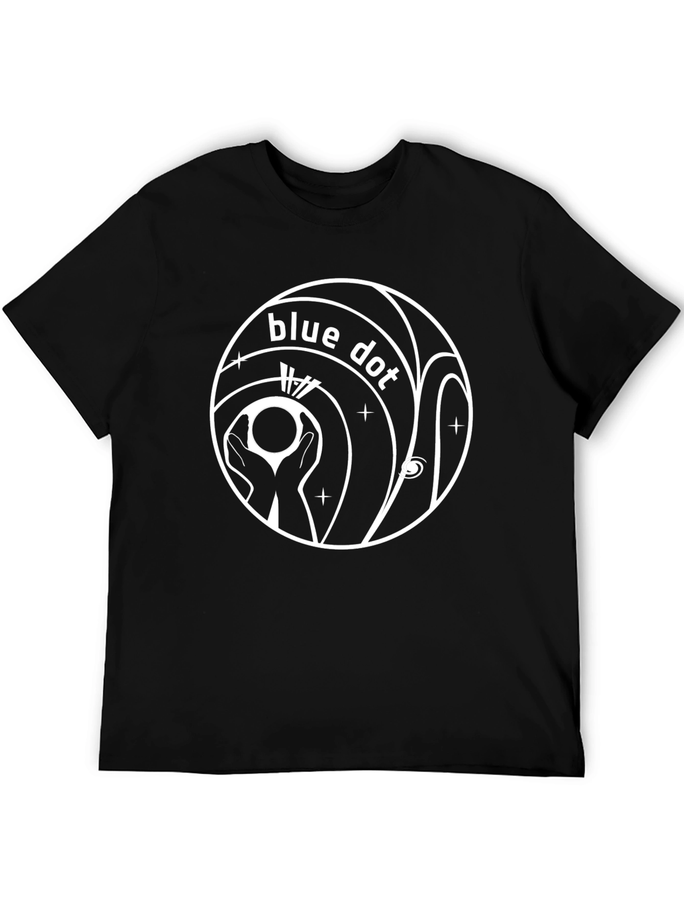 Blue Dot Graphic Black Tee