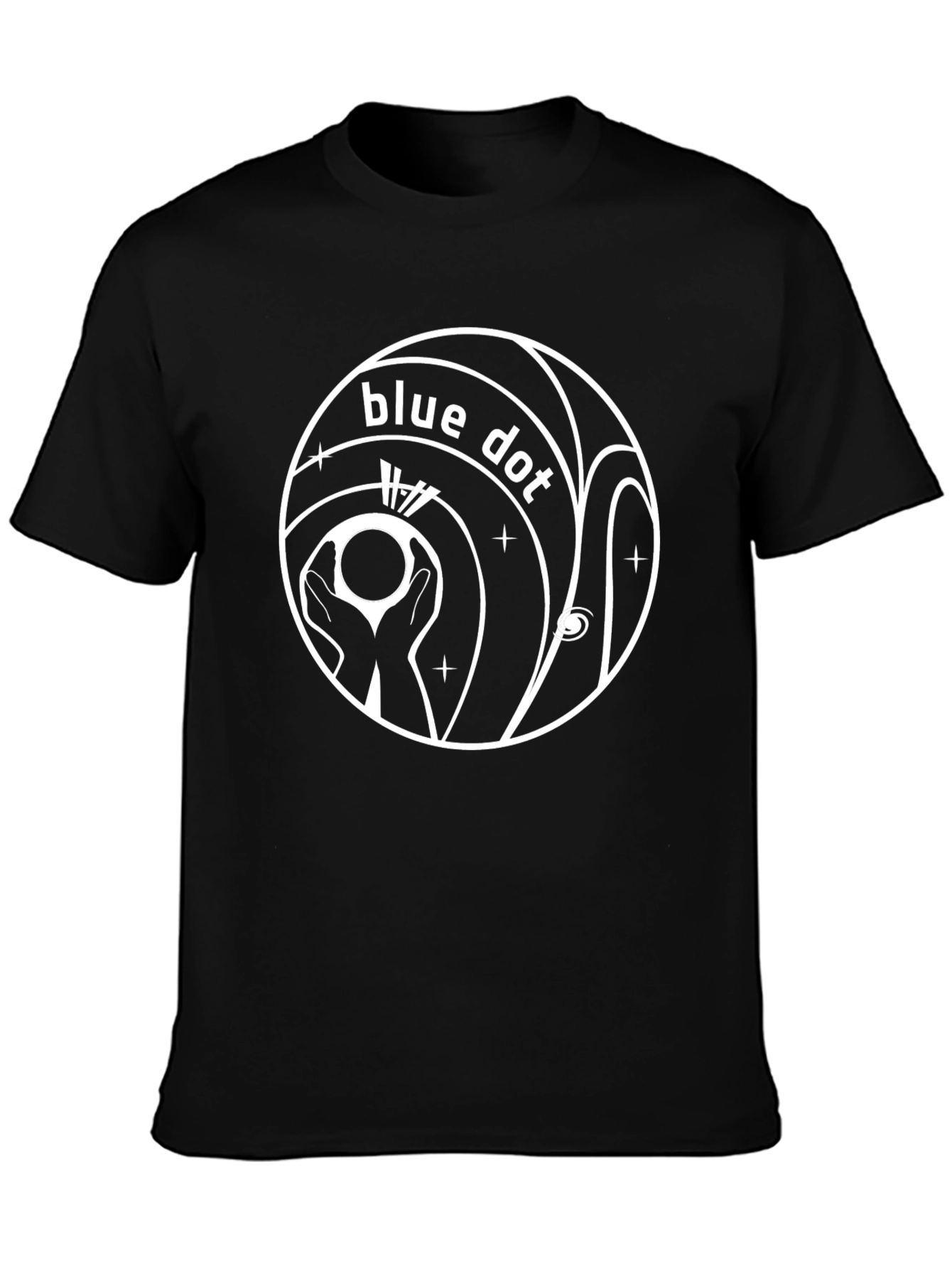 Blue Dot Graphic Black Tee