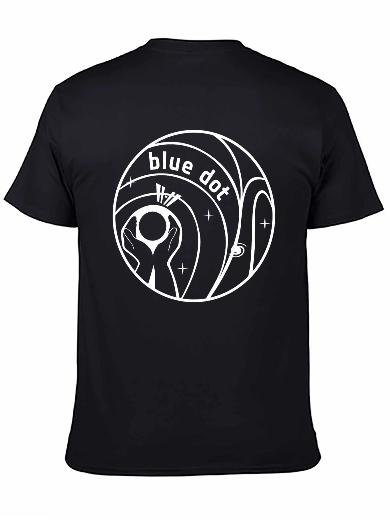 Blue Dot Graphic Black Tee