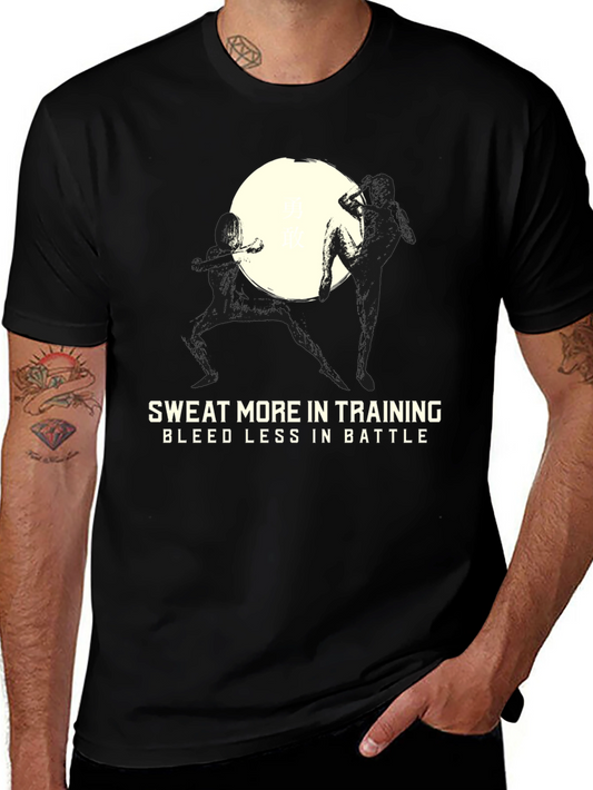 Sweat More Training T-Shirt - Bleed Less Battle Tee