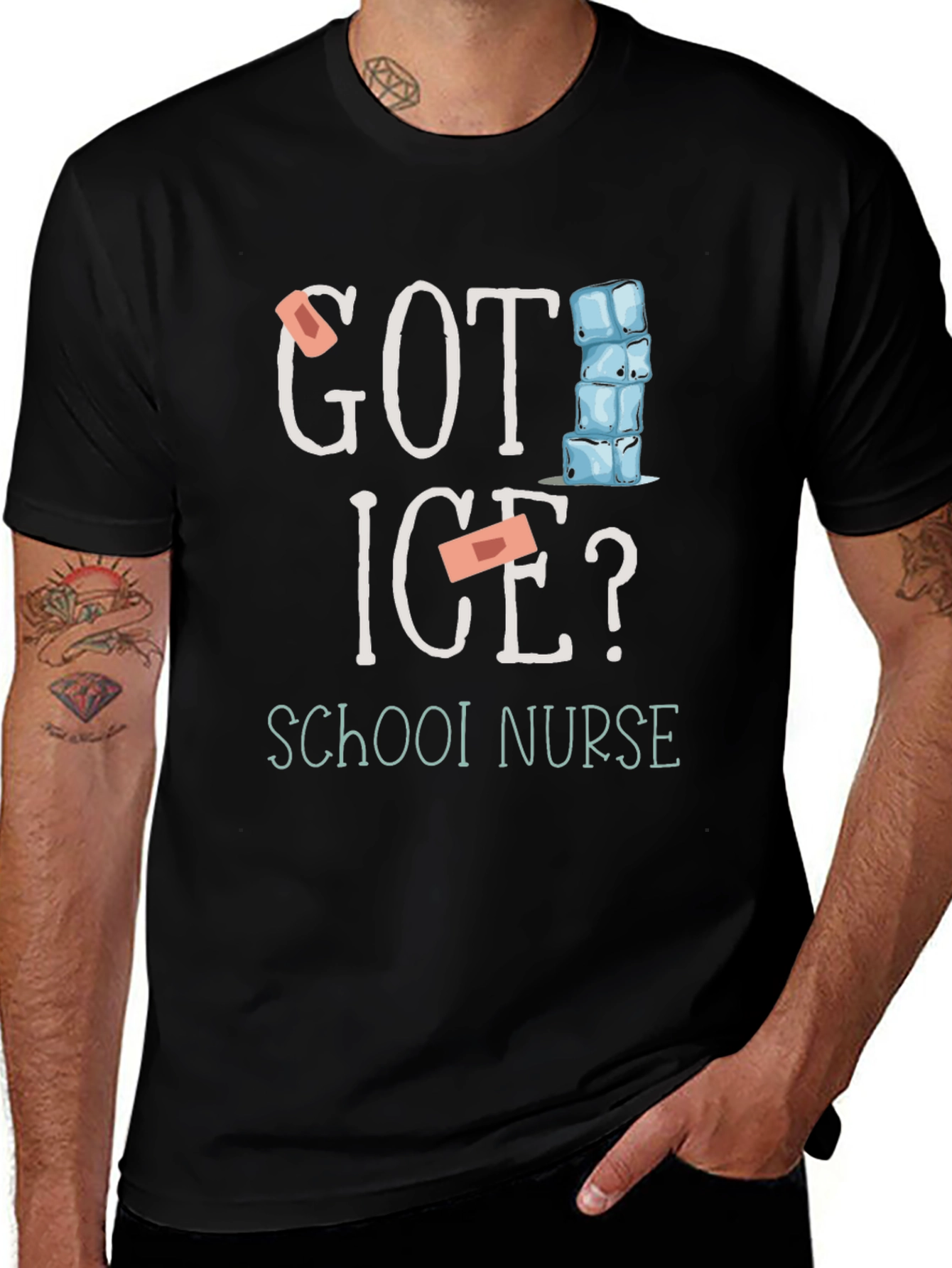 Got Ice? School Nurse Black T-Shirt