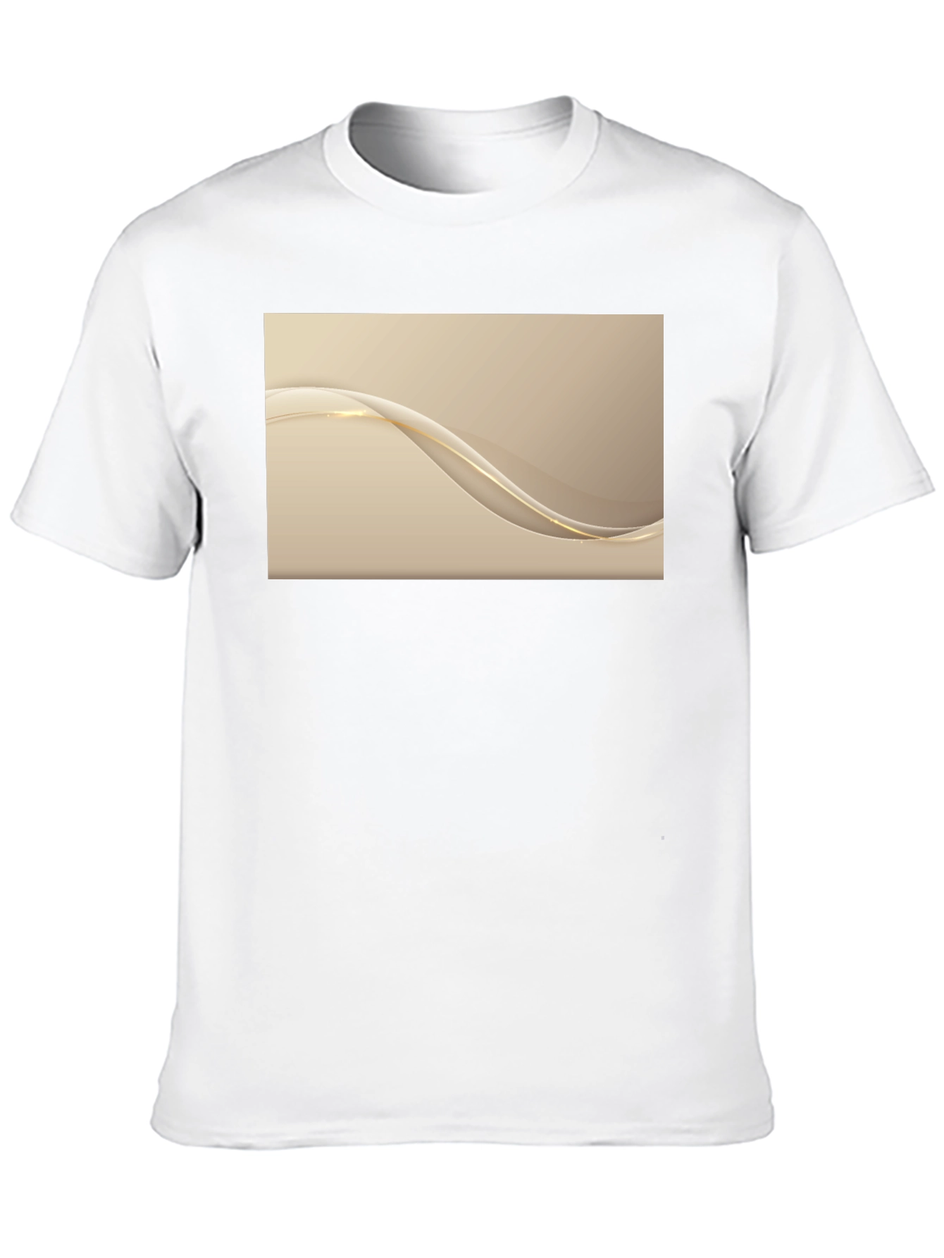Elegant Wave Design Black T-Shirt