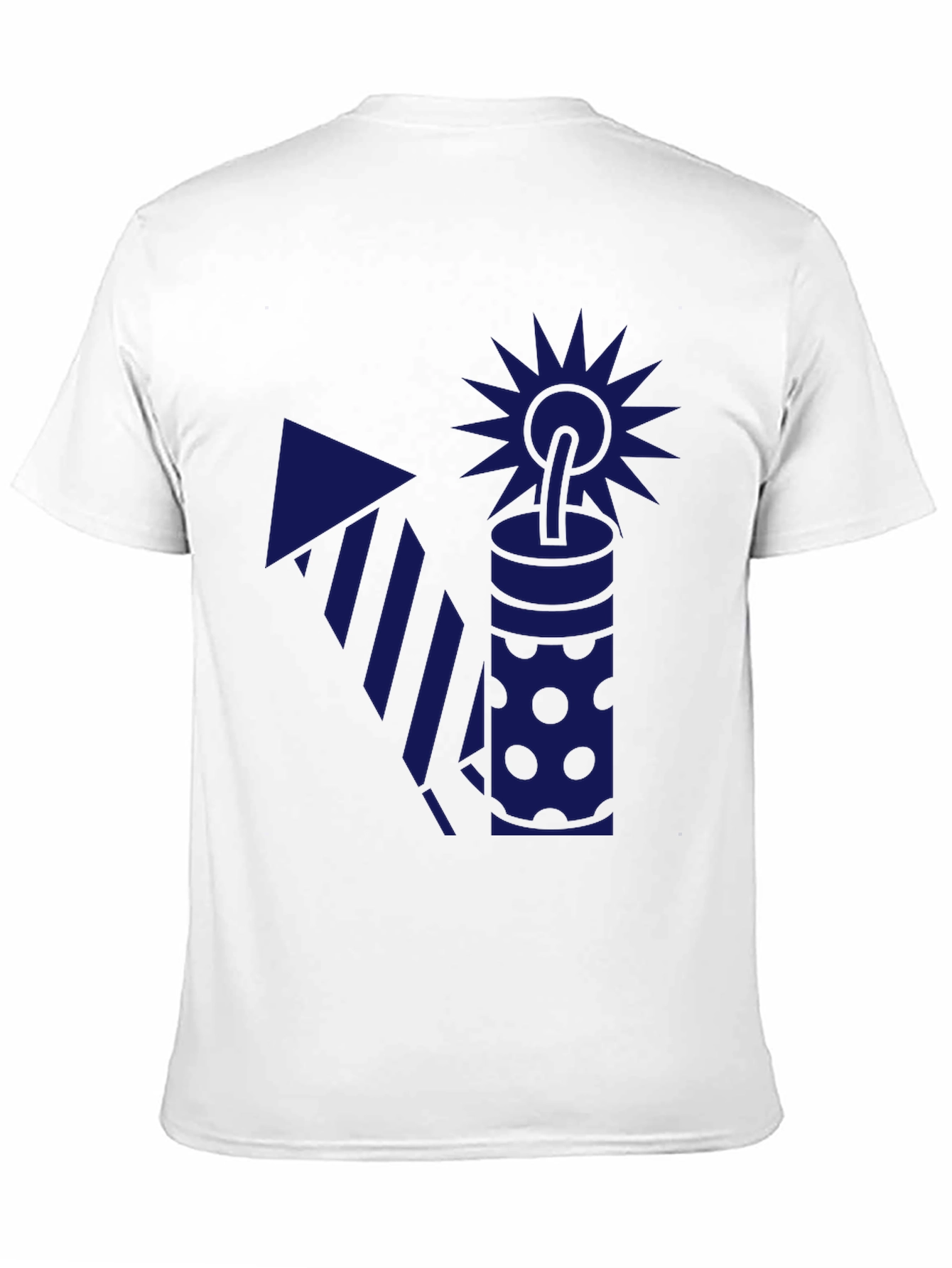 Blue Firework Graphic Black T-Shirt