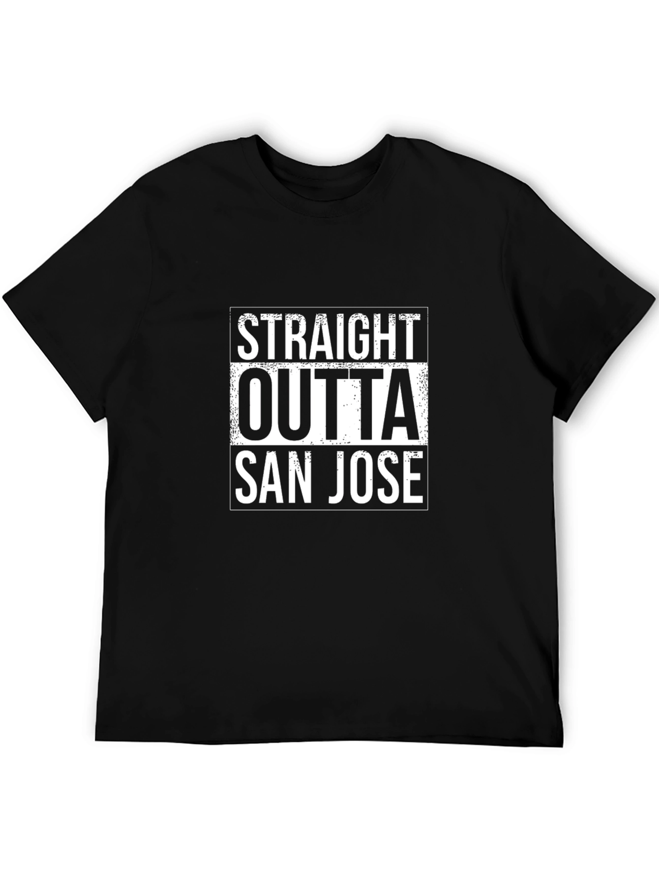 Straight Outta San Jose Black T-Shirt