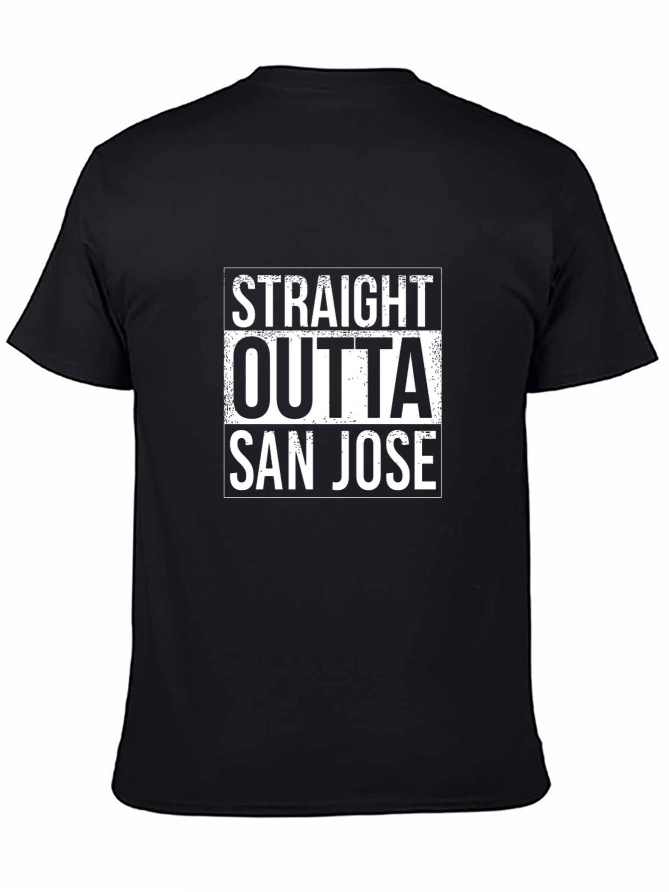 Straight Outta San Jose Black T-Shirt