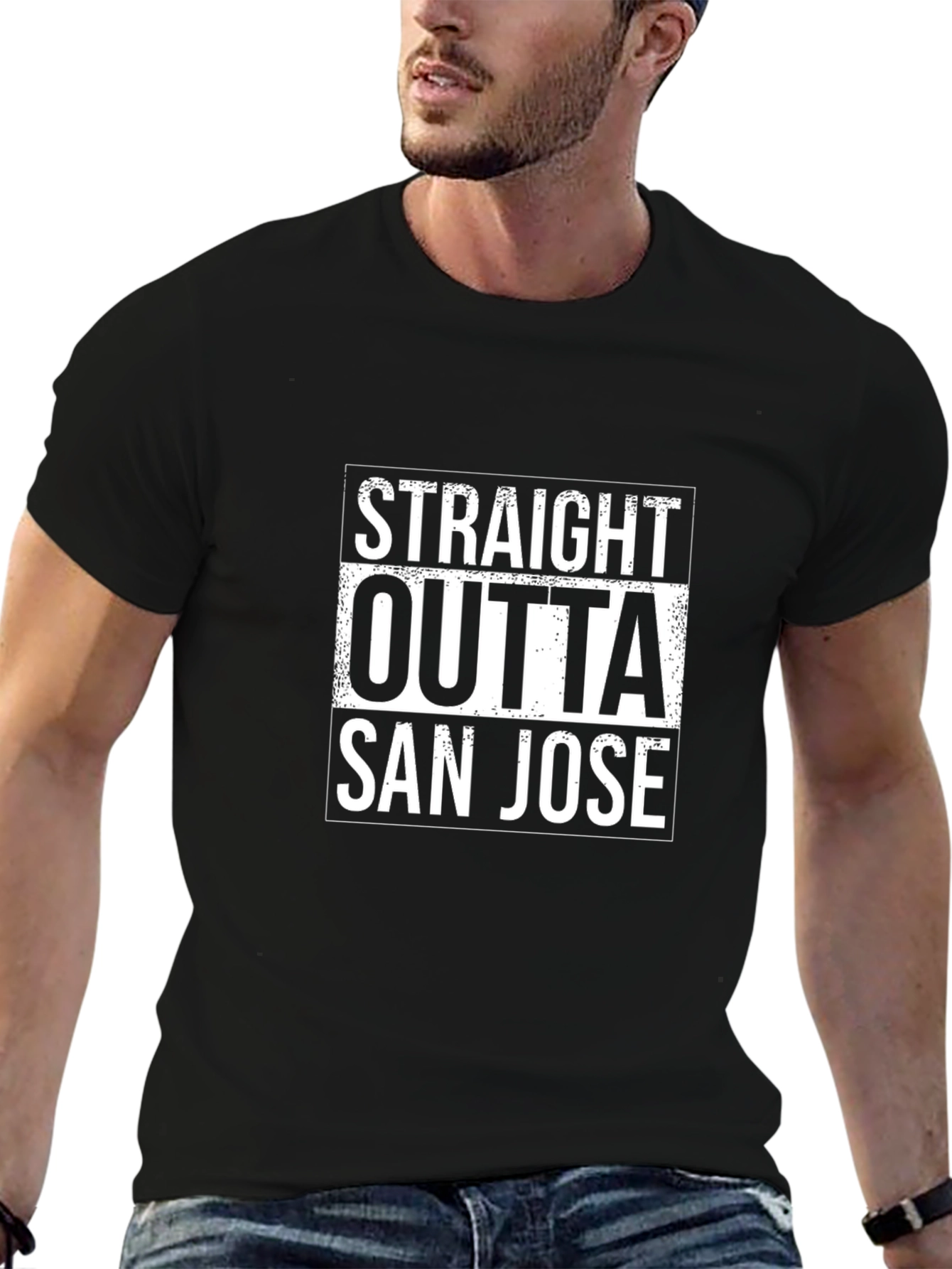 Straight Outta San Jose Black T-Shirt