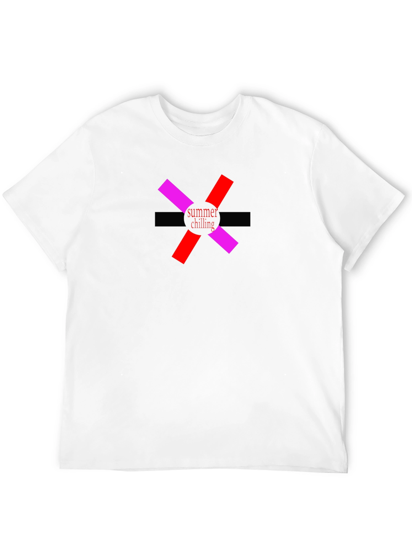 Summer Chilling Graphic Tee - Black Cotton T-Shirt