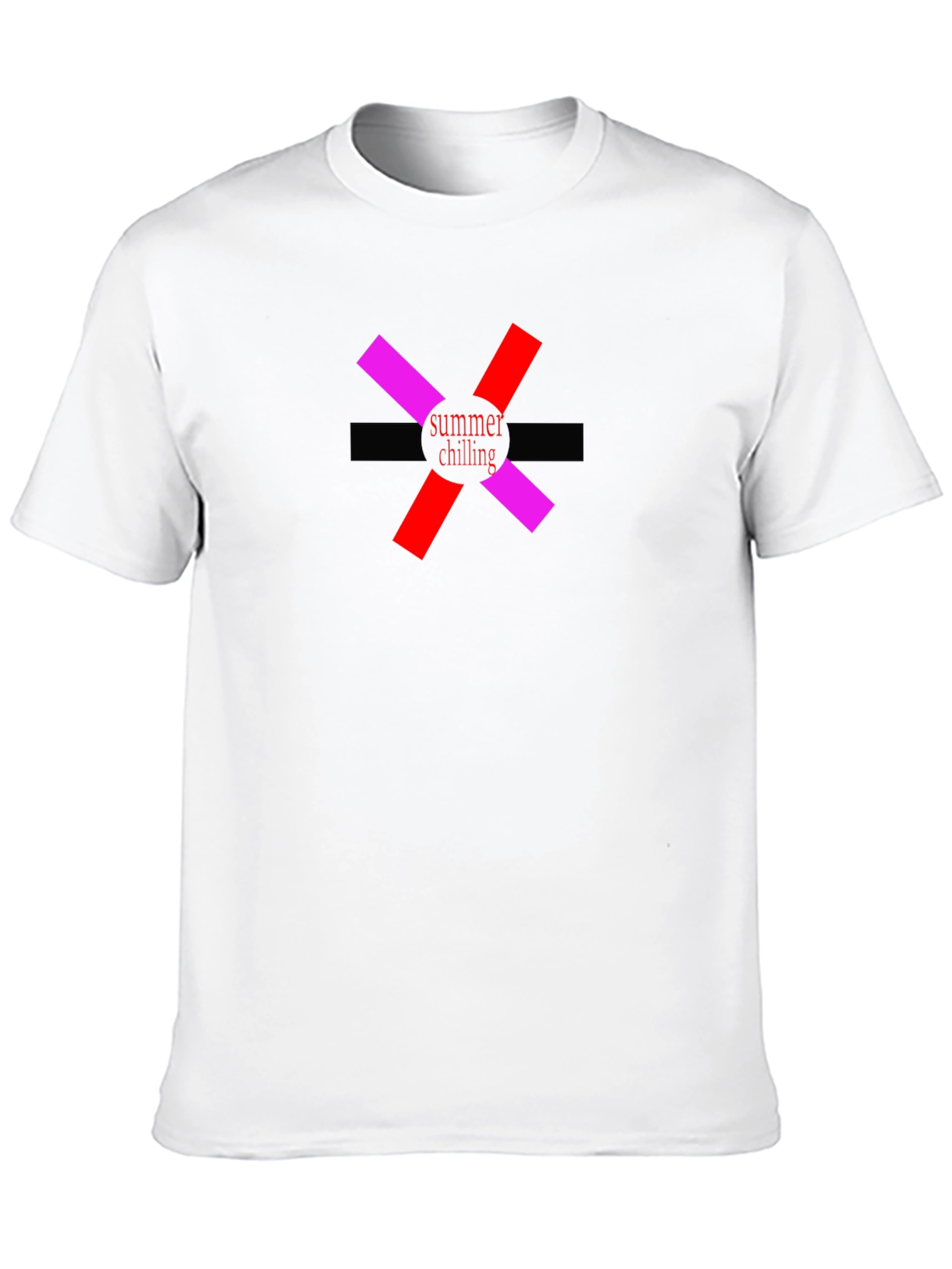 Summer Chilling Graphic Tee - Black Cotton T-Shirt