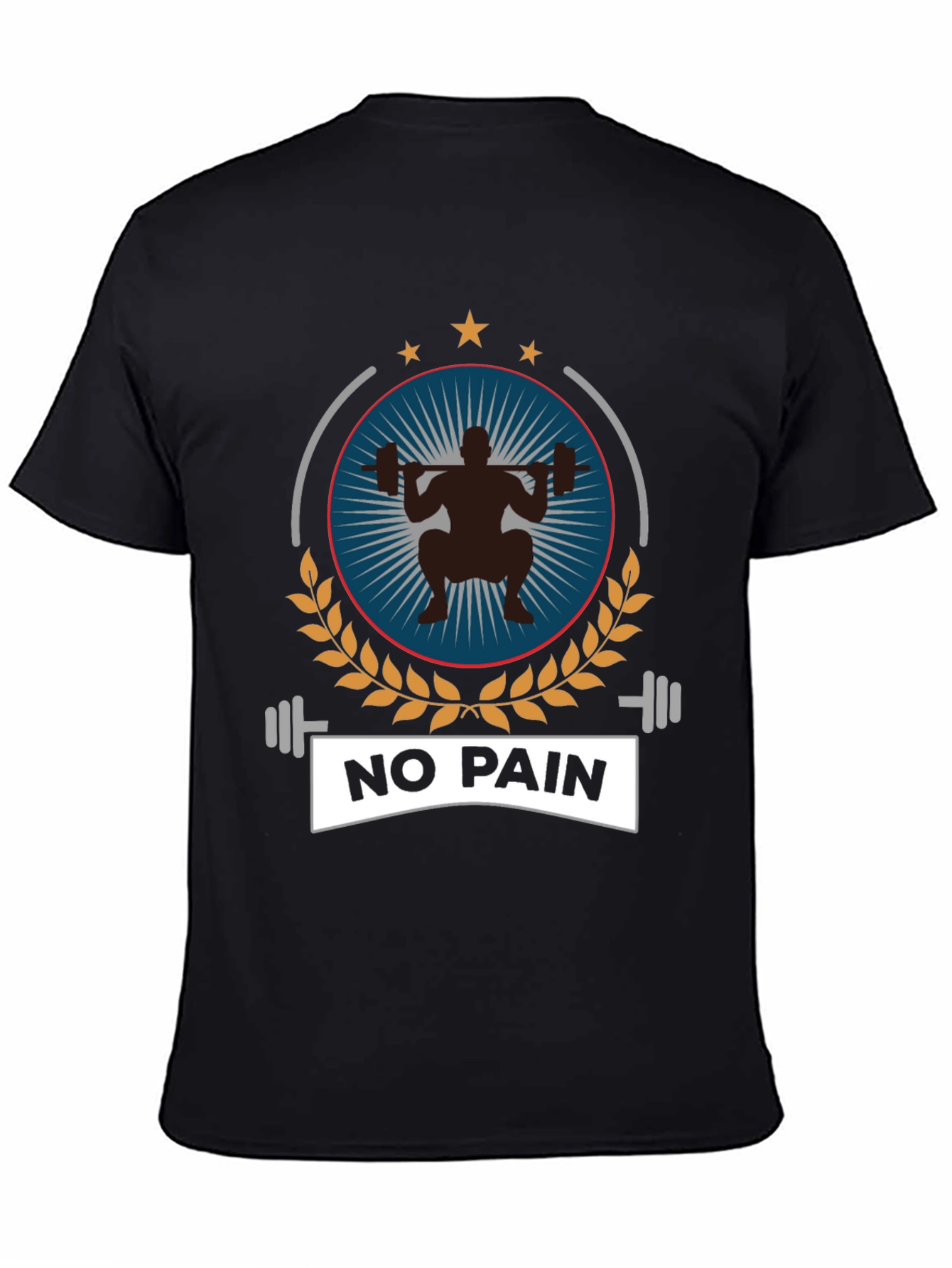 No Pain Gym T-Shirt Black Workout Fitness