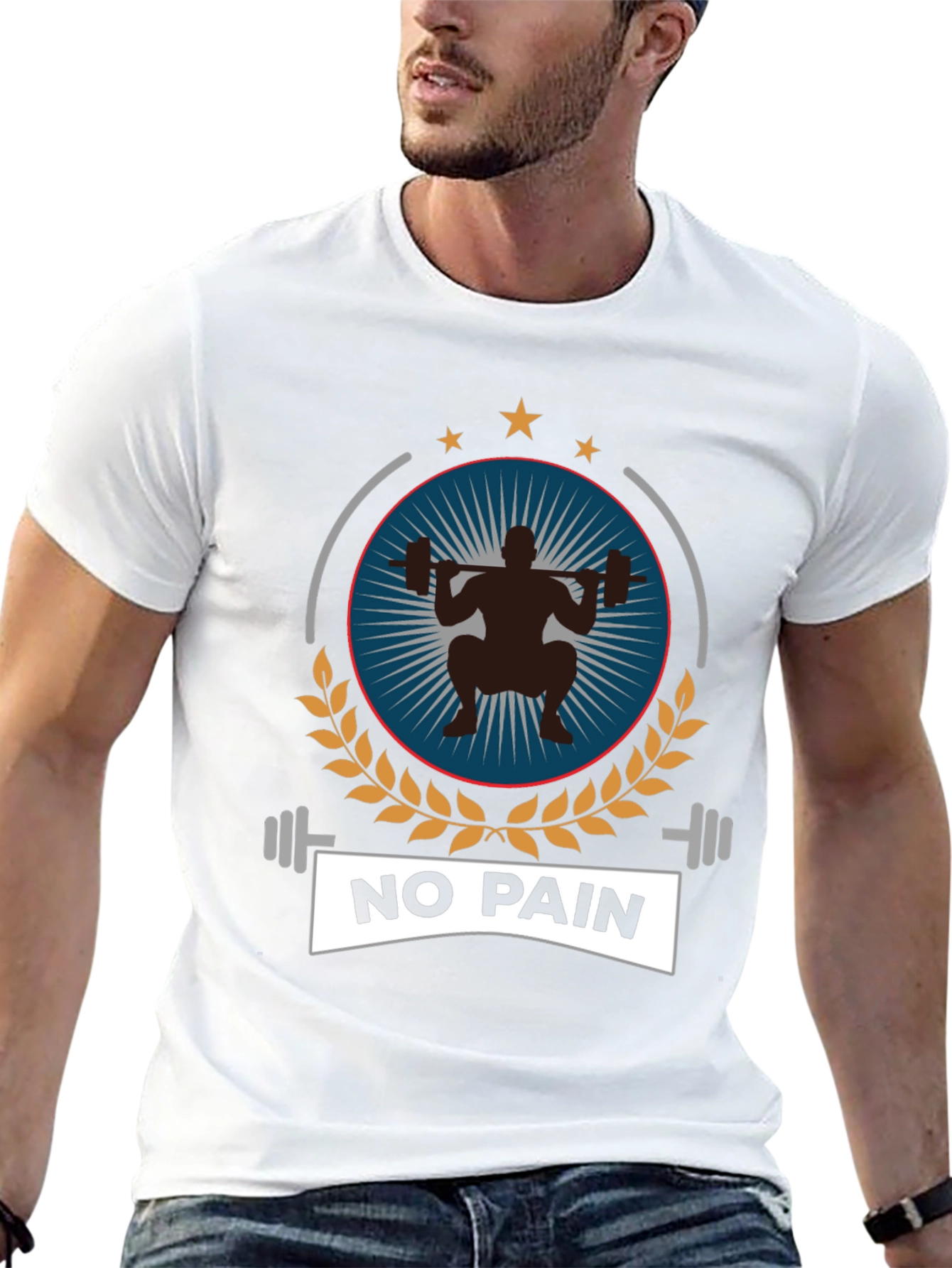 No Pain Gym T-Shirt Black Workout Fitness