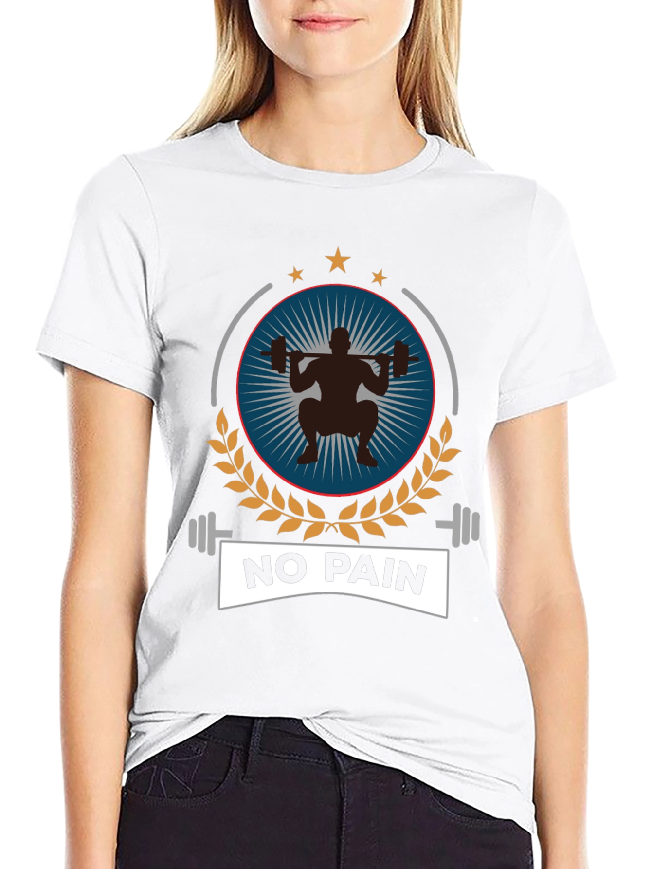 No Pain Gym T-Shirt Black Workout Fitness