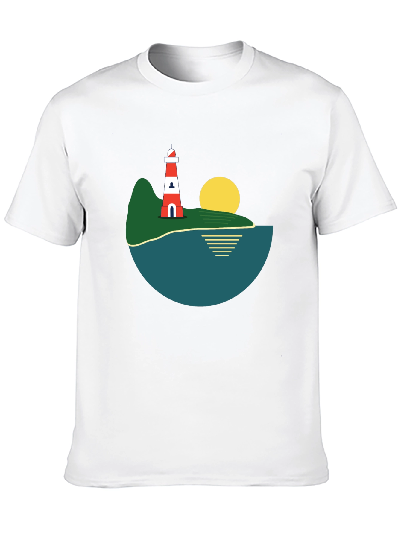 Lighthouse Island Graphic Tee - Stylish Black T-Shirt