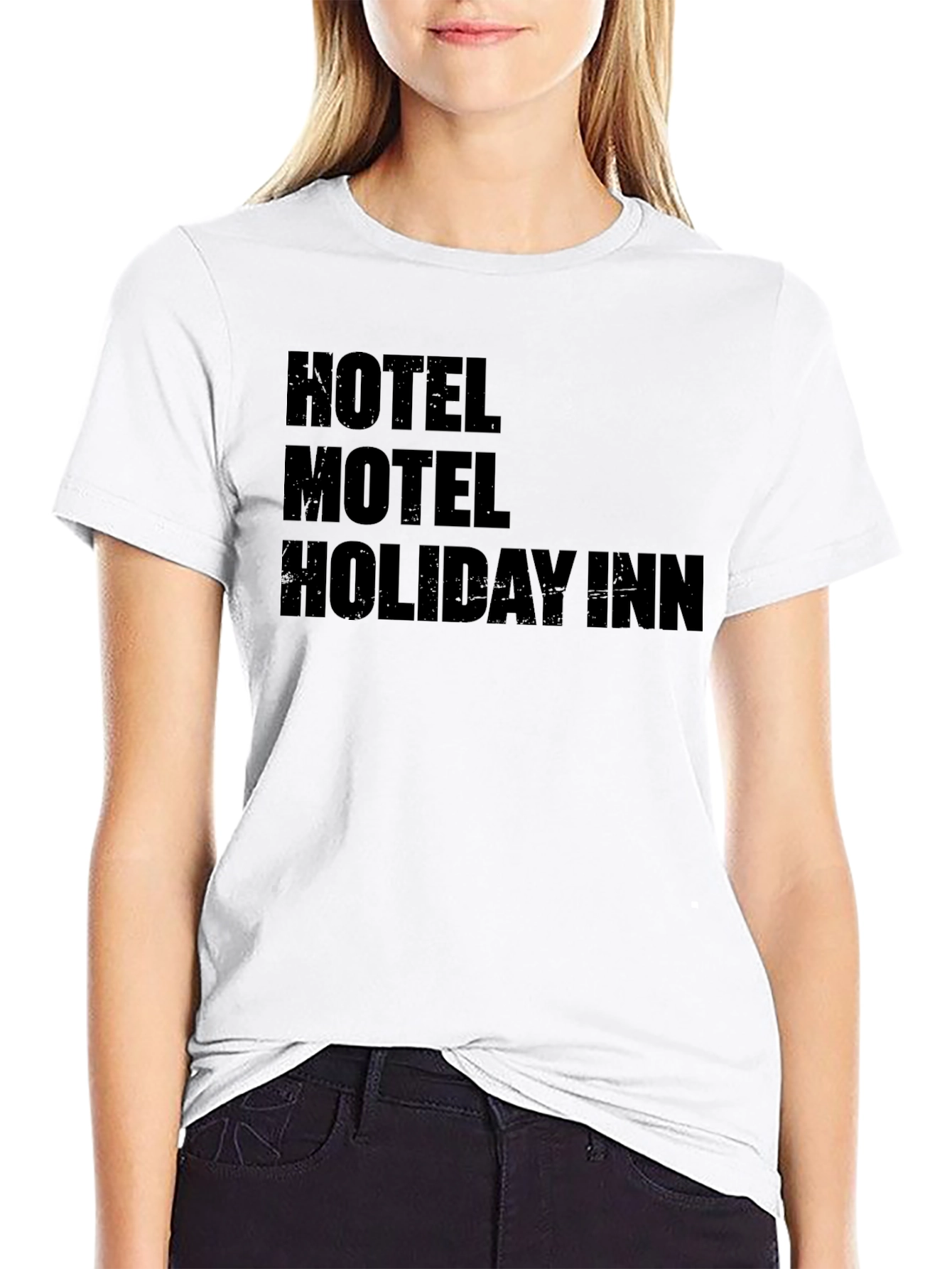 Hotel Motel Holiday Inn Black Graphic Tee