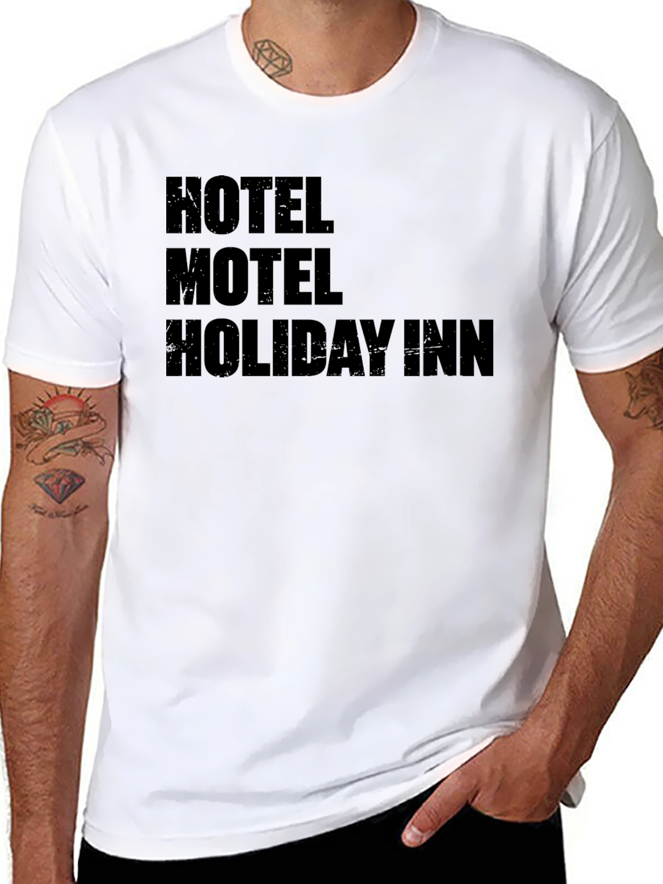 Hotel Motel Holiday Inn Black Graphic Tee