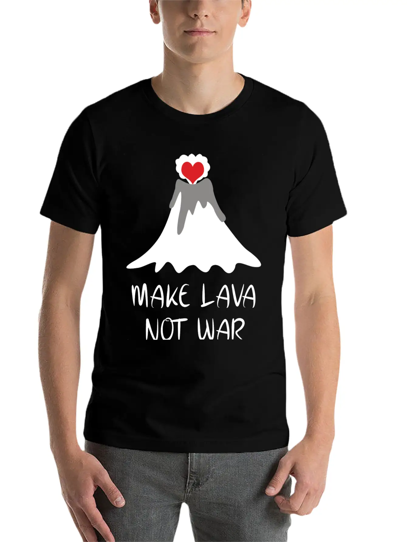 Make Lava Not War Unisex Casual T-Shirt – Clean Design For Daily Comfort