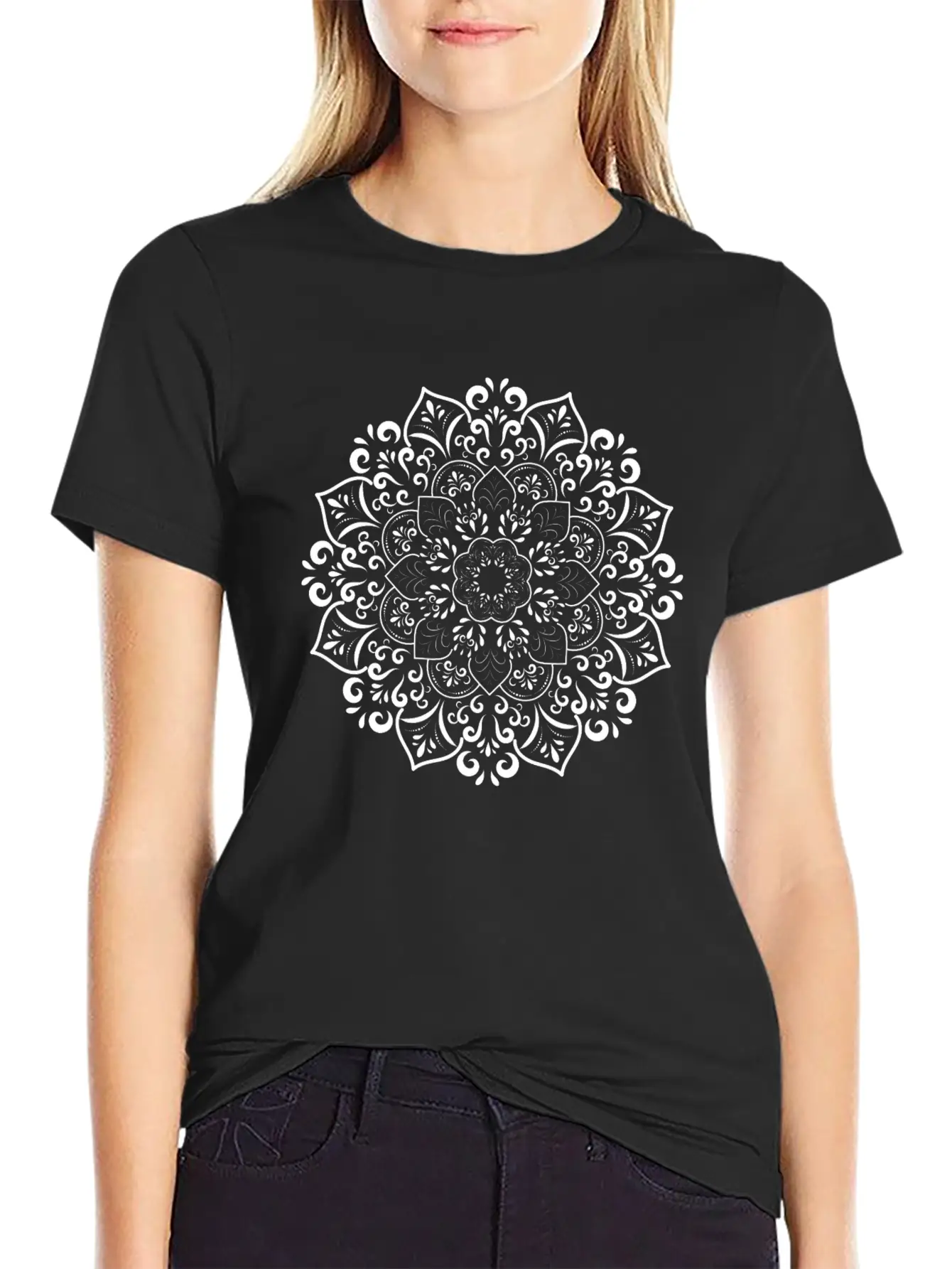 Mandala Meditation Flower Art Unisex Casual T-Shirt – Clean Design For Daily Comfort