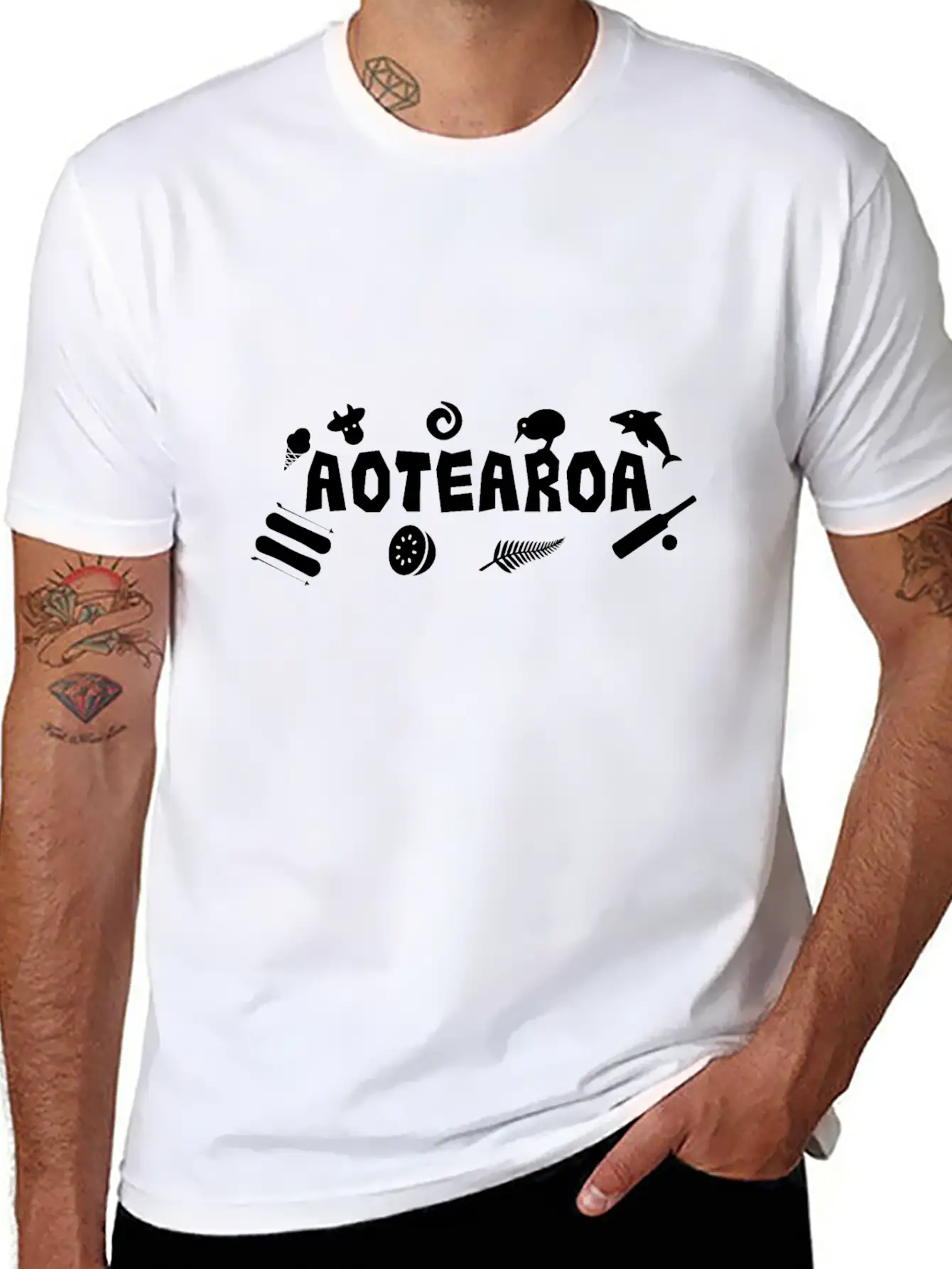 Maori Aotearoa New Zealand Icons - Gift Idea Unisex Casual T-Shirt – Clean Design For Daily Comfort