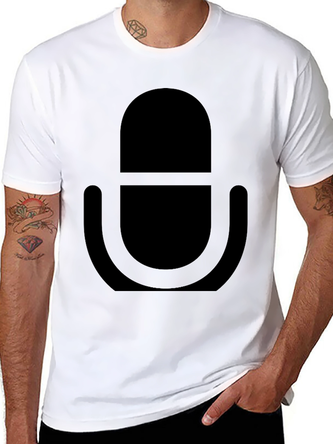 Black Microphone Graphic Tee