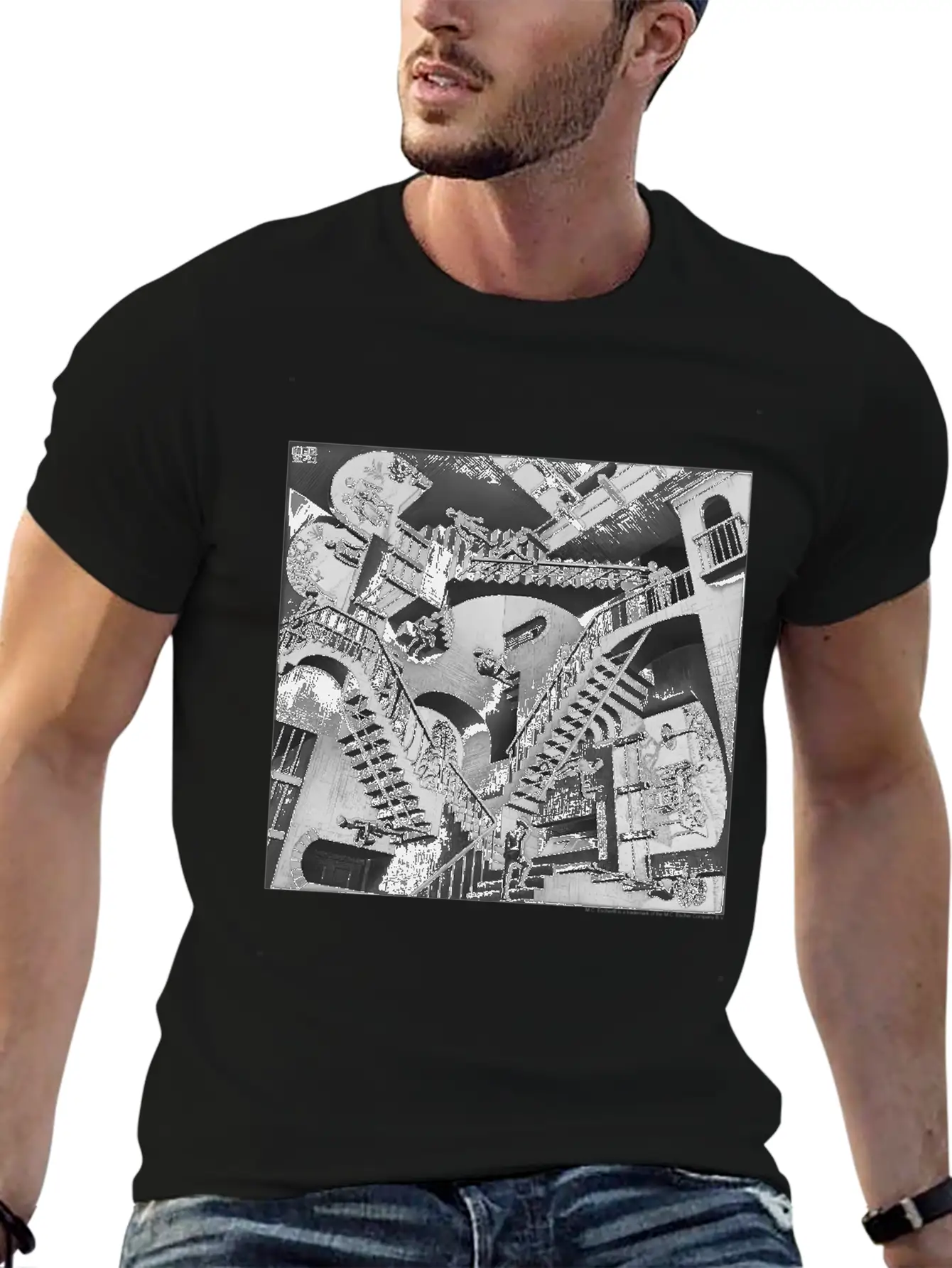 Mc Escher Relativity Unisex Casual T-Shirt – Clean Design For Daily Comfort