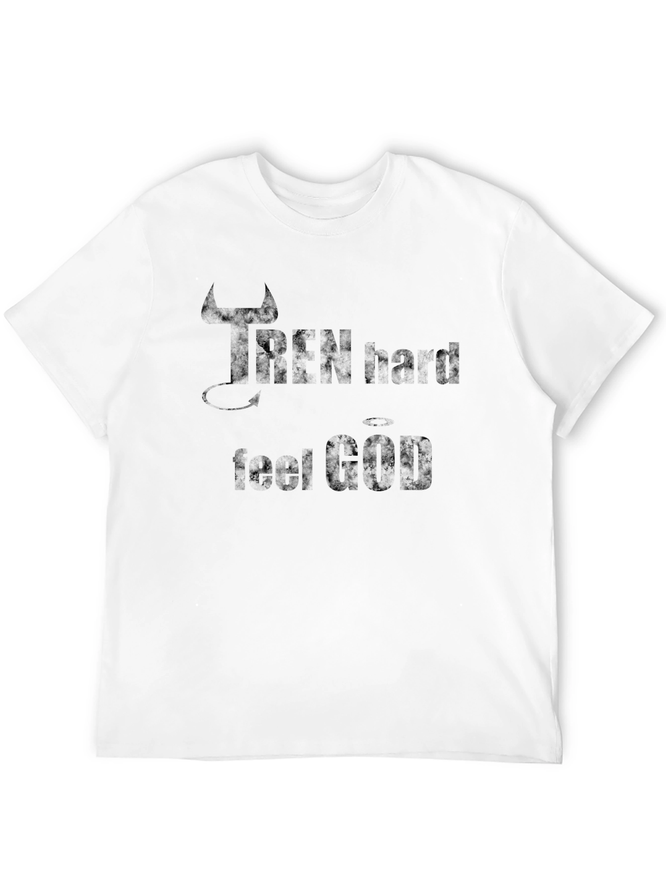 Iron Hard Feel God Mens Black Graphic T-Shirt