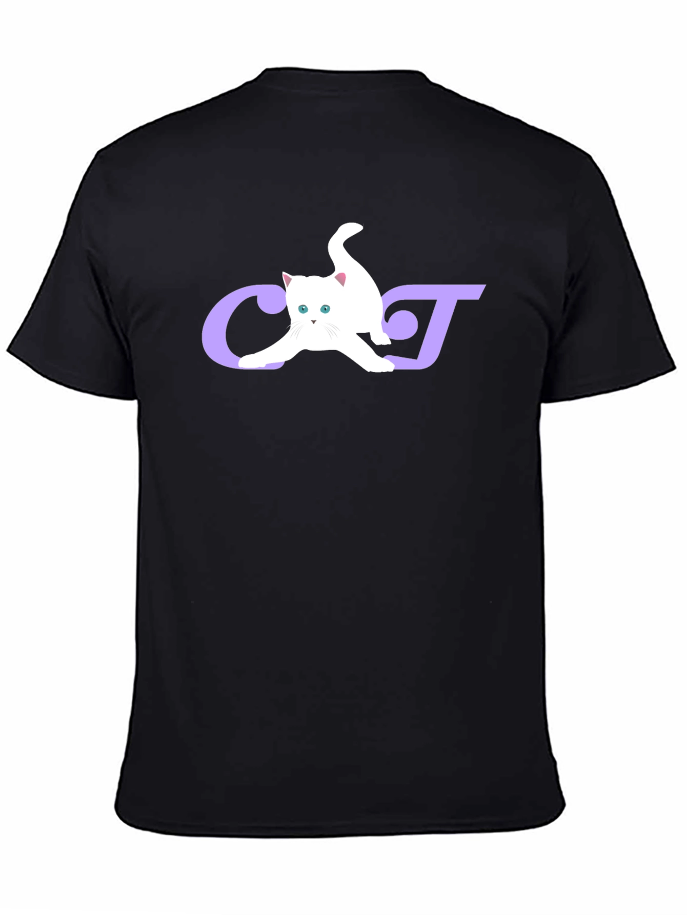 Cat Lover Graphic Tee - Black Cotton Blend