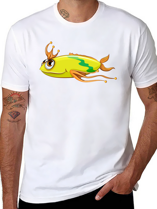 Novelty Fish Graphic Black T-Shirt