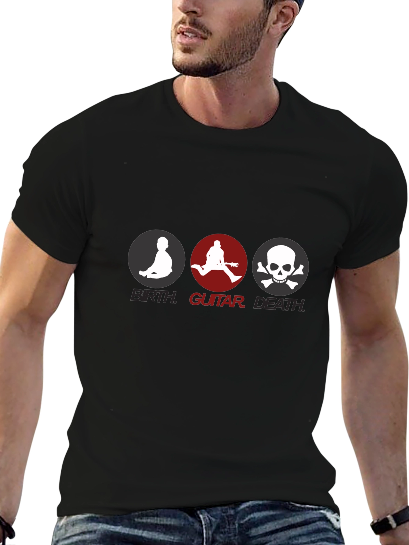 Birth Guitar Death Graphic T-Shirt