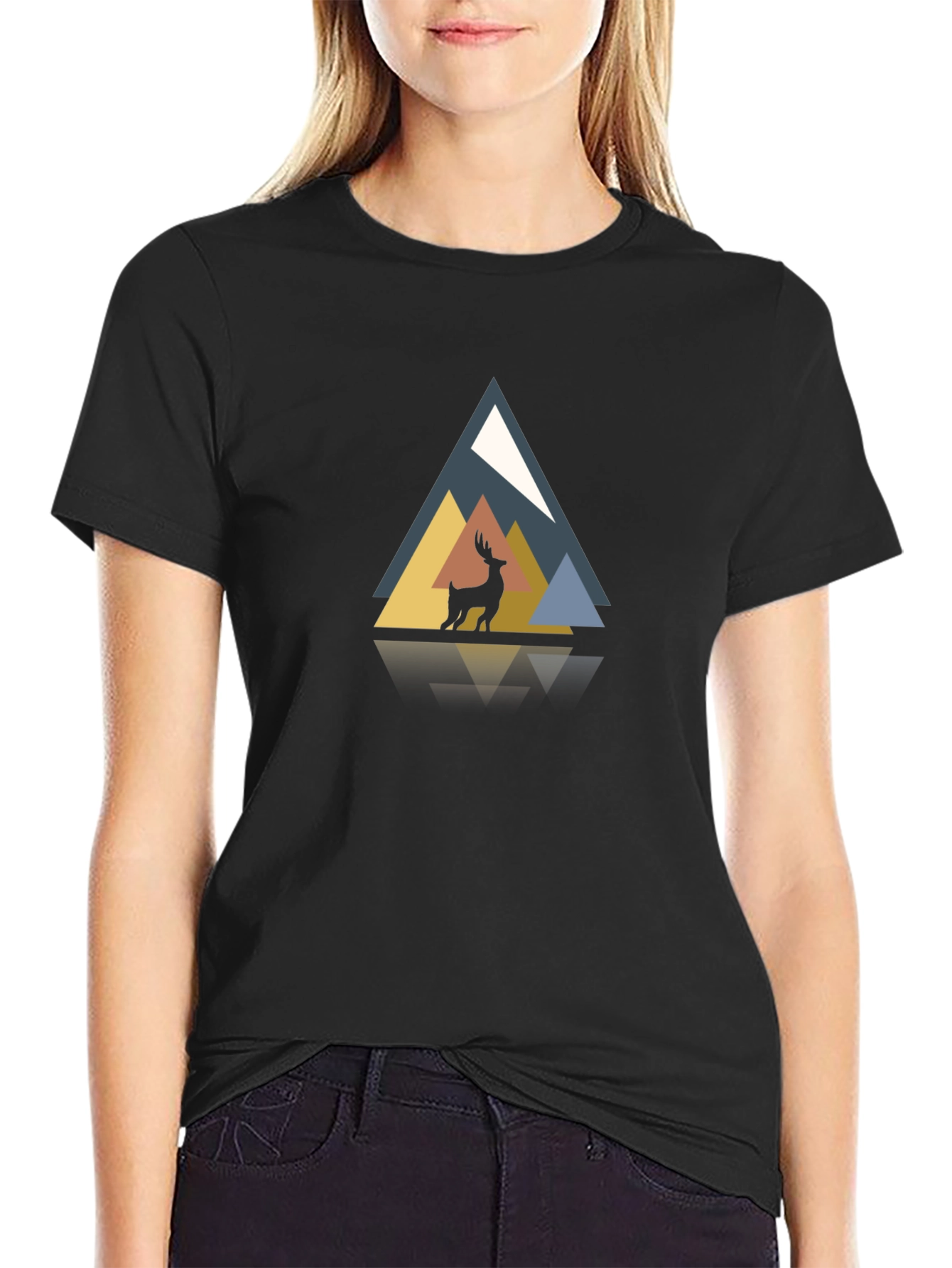 Geometric Deer Graphic Tee