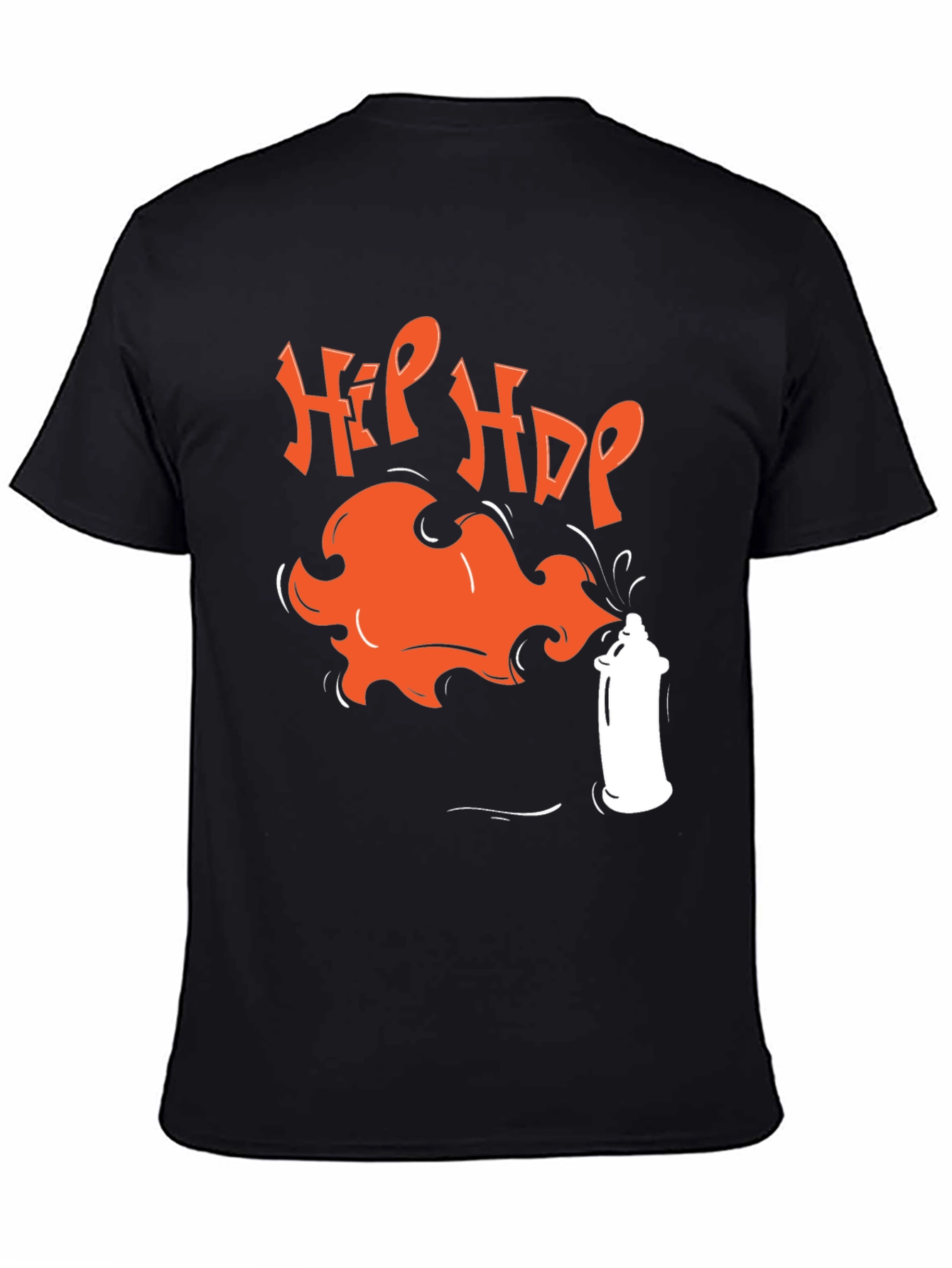 Hip Hop Spray Paint Graphic Tee - Black