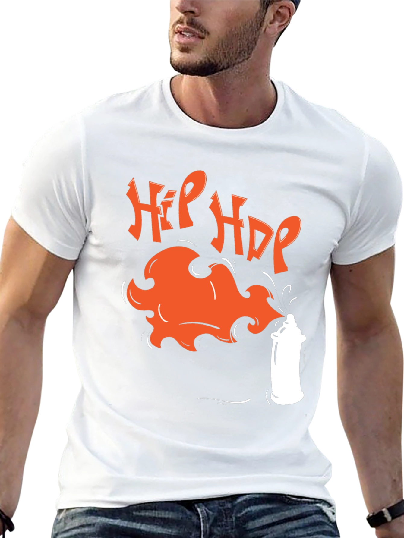 Hip Hop Spray Paint Graphic Tee - Black