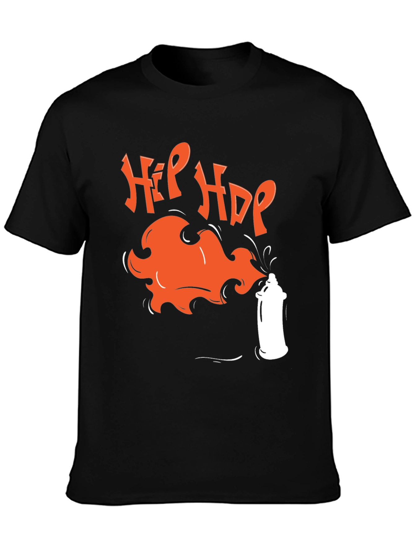 Hip Hop Spray Paint Graphic Tee - Black