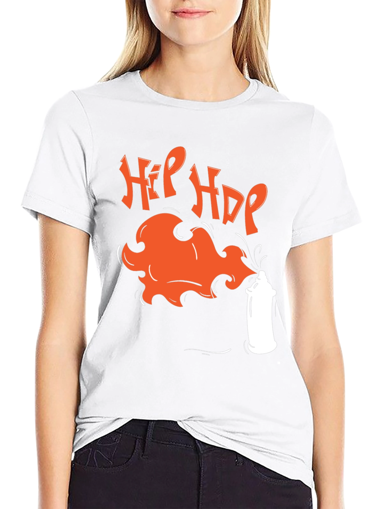 Hip Hop Spray Paint Graphic Tee - Black
