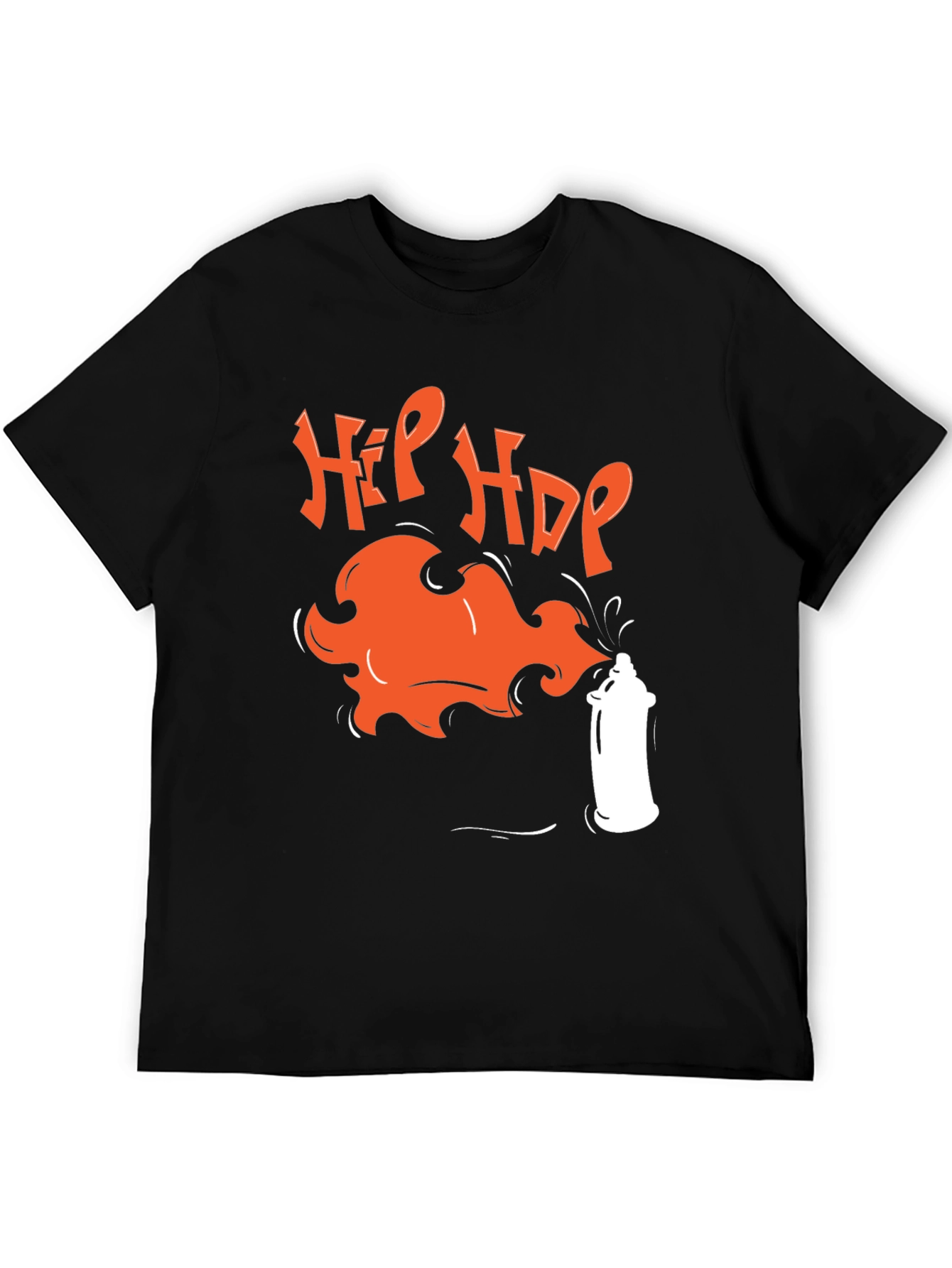 Hip Hop Spray Paint Graphic Tee - Black