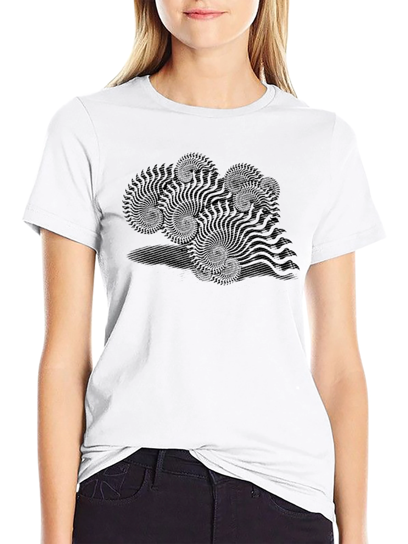 Optical Illusion Black Graphic Tee