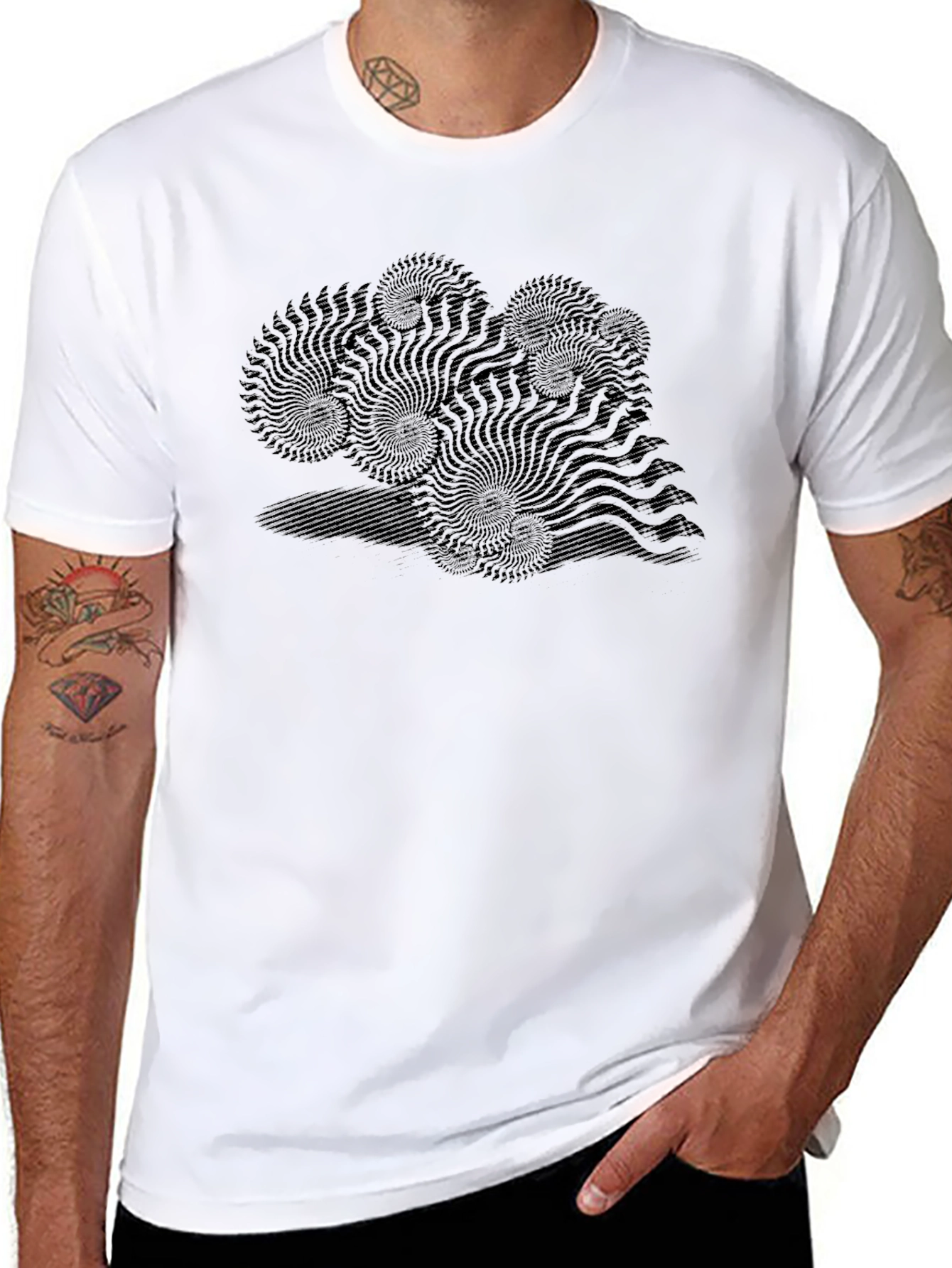 Optical Illusion Black Graphic Tee