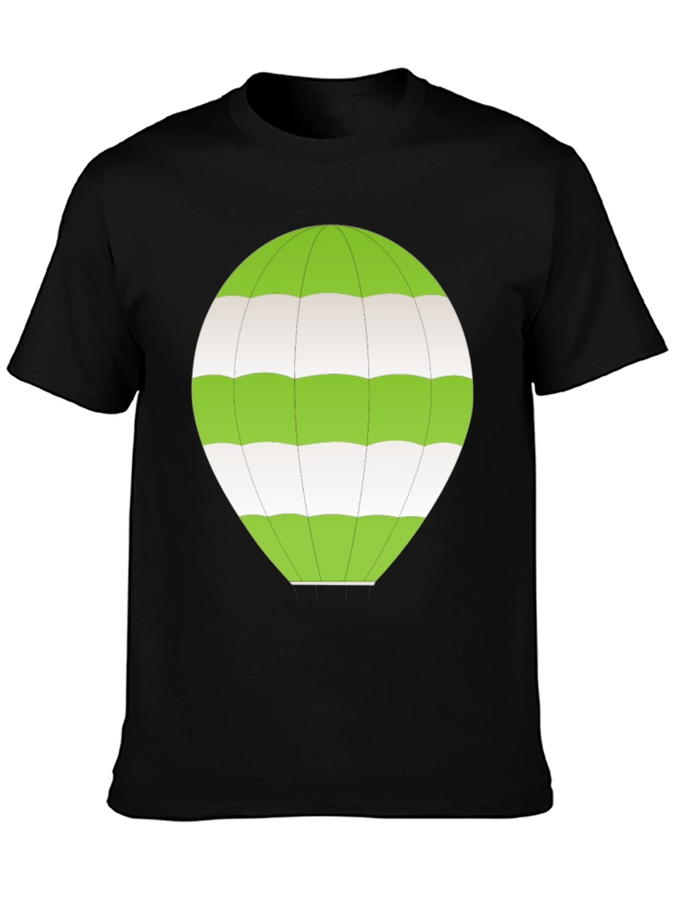 Striped Balloon Graphic Tee - Black Cotton Comfort