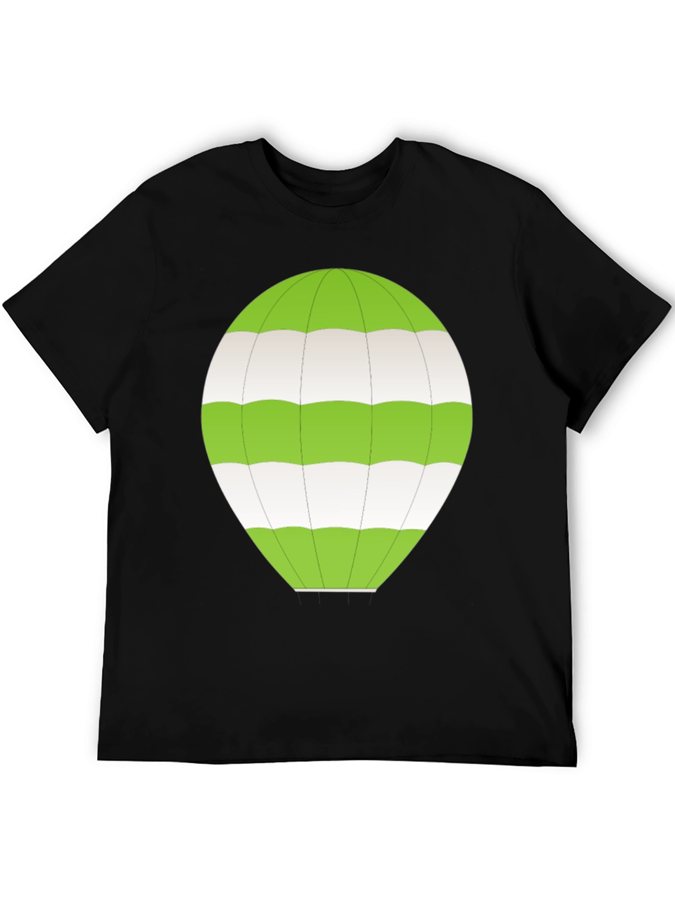 Striped Balloon Graphic Tee - Black Cotton Comfort