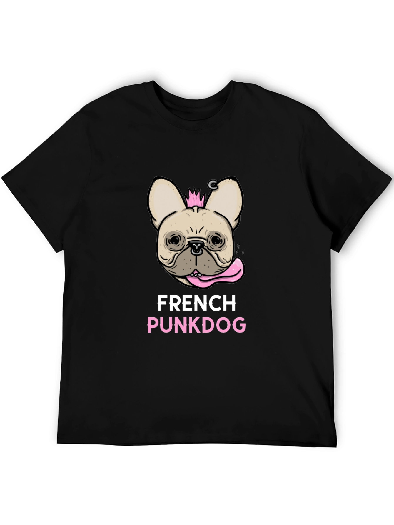 French Punk Dog Graphic T-Shirt
