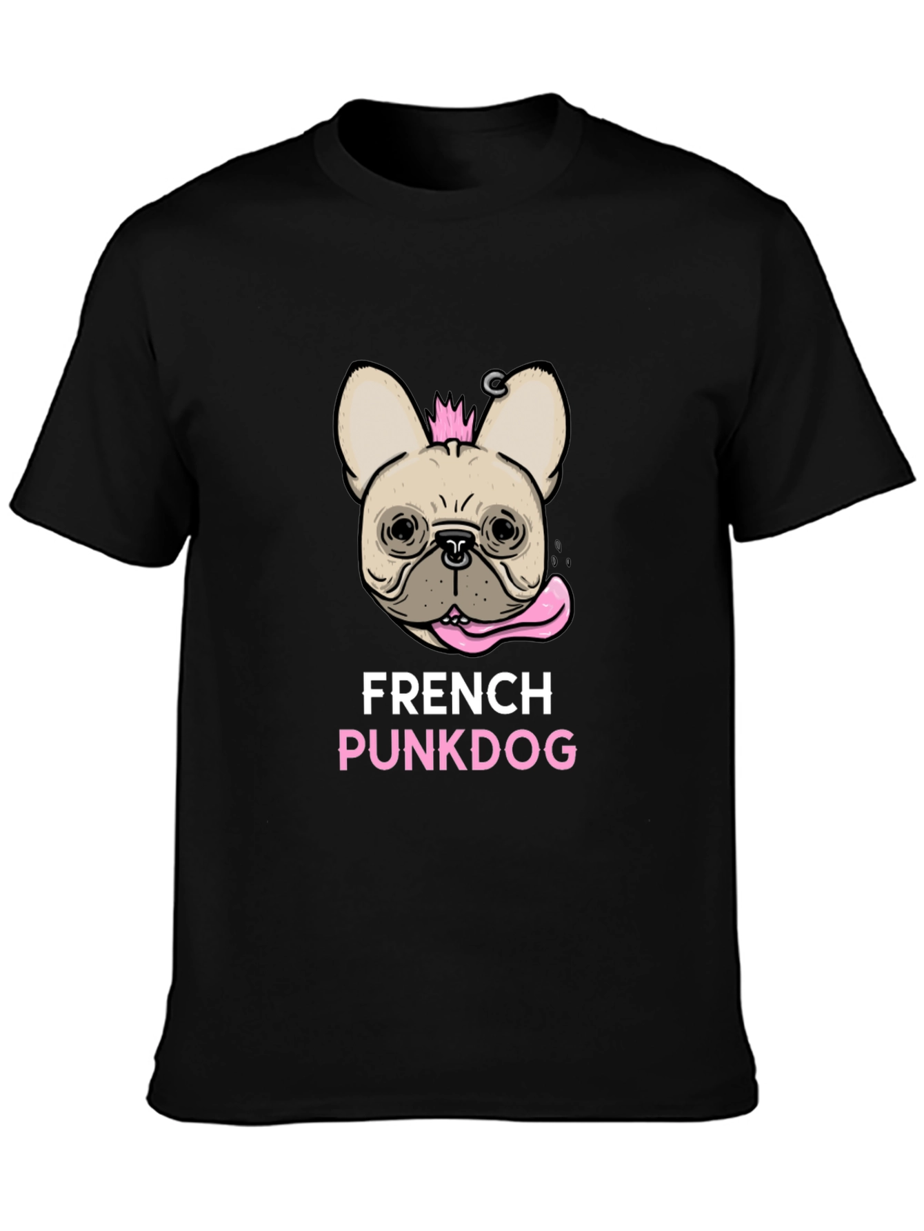 French Punk Dog Graphic T-Shirt