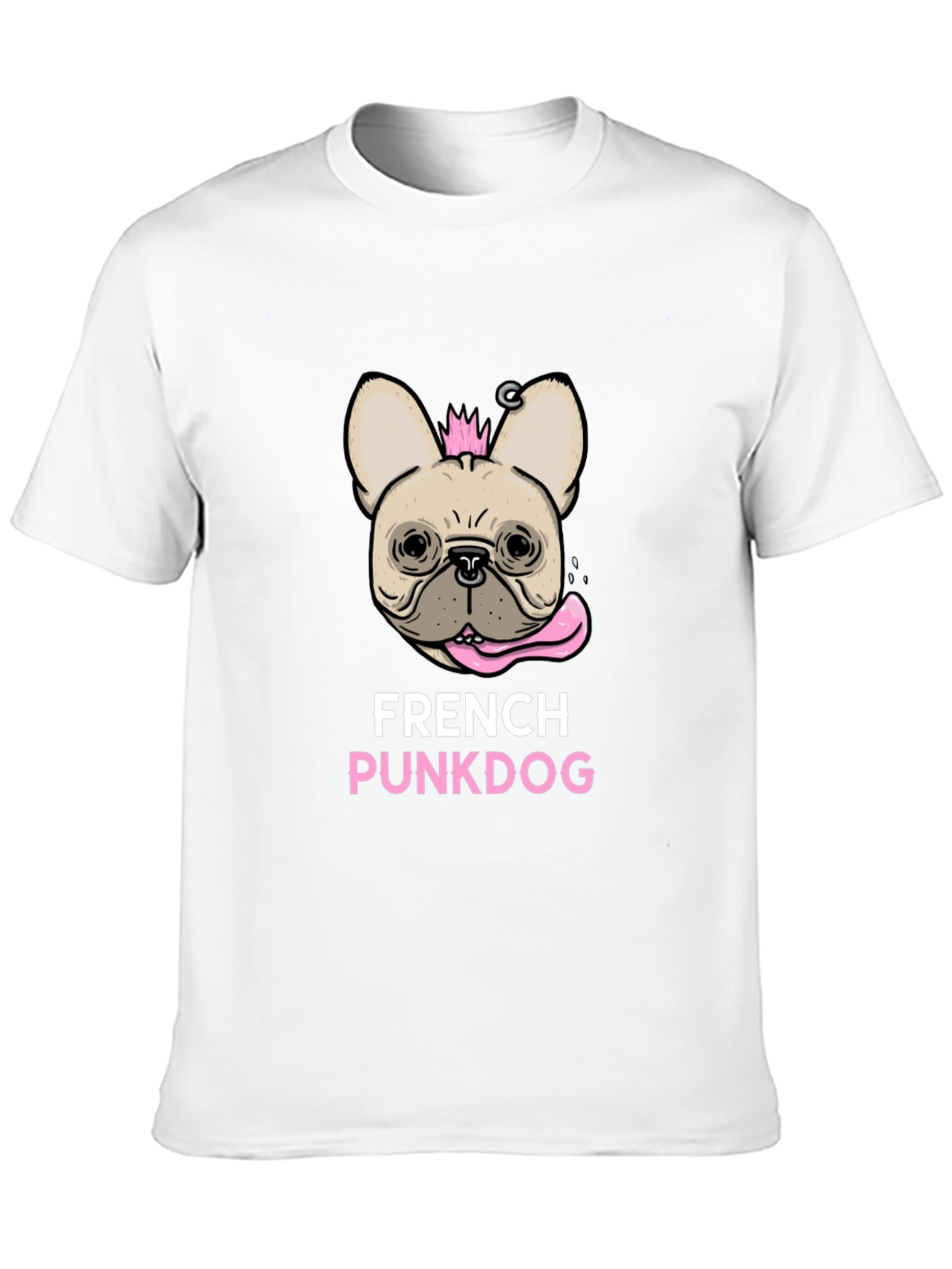 French Punk Dog Graphic T-Shirt