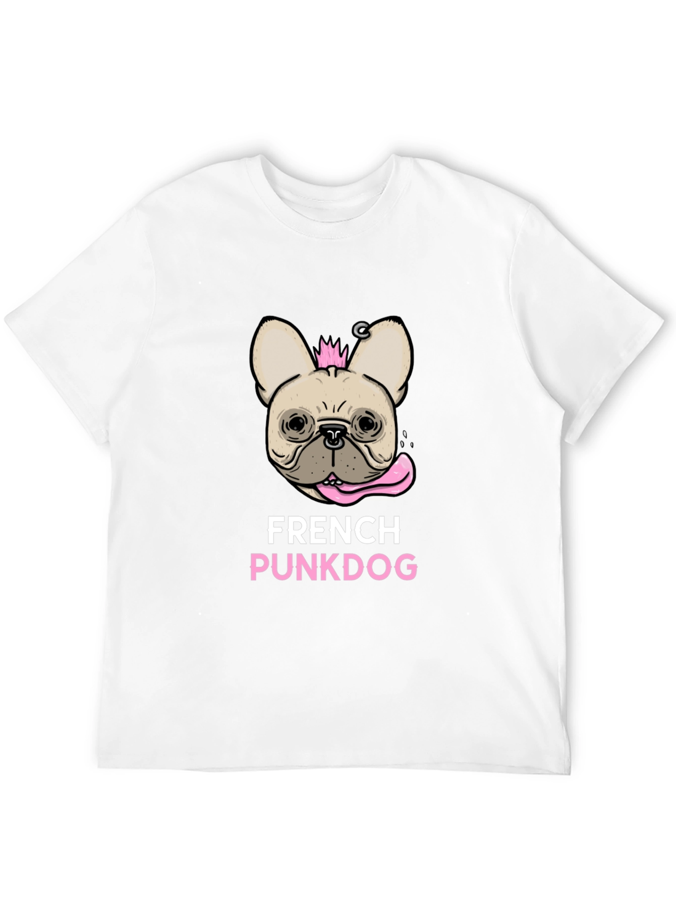 French Punk Dog Graphic T-Shirt