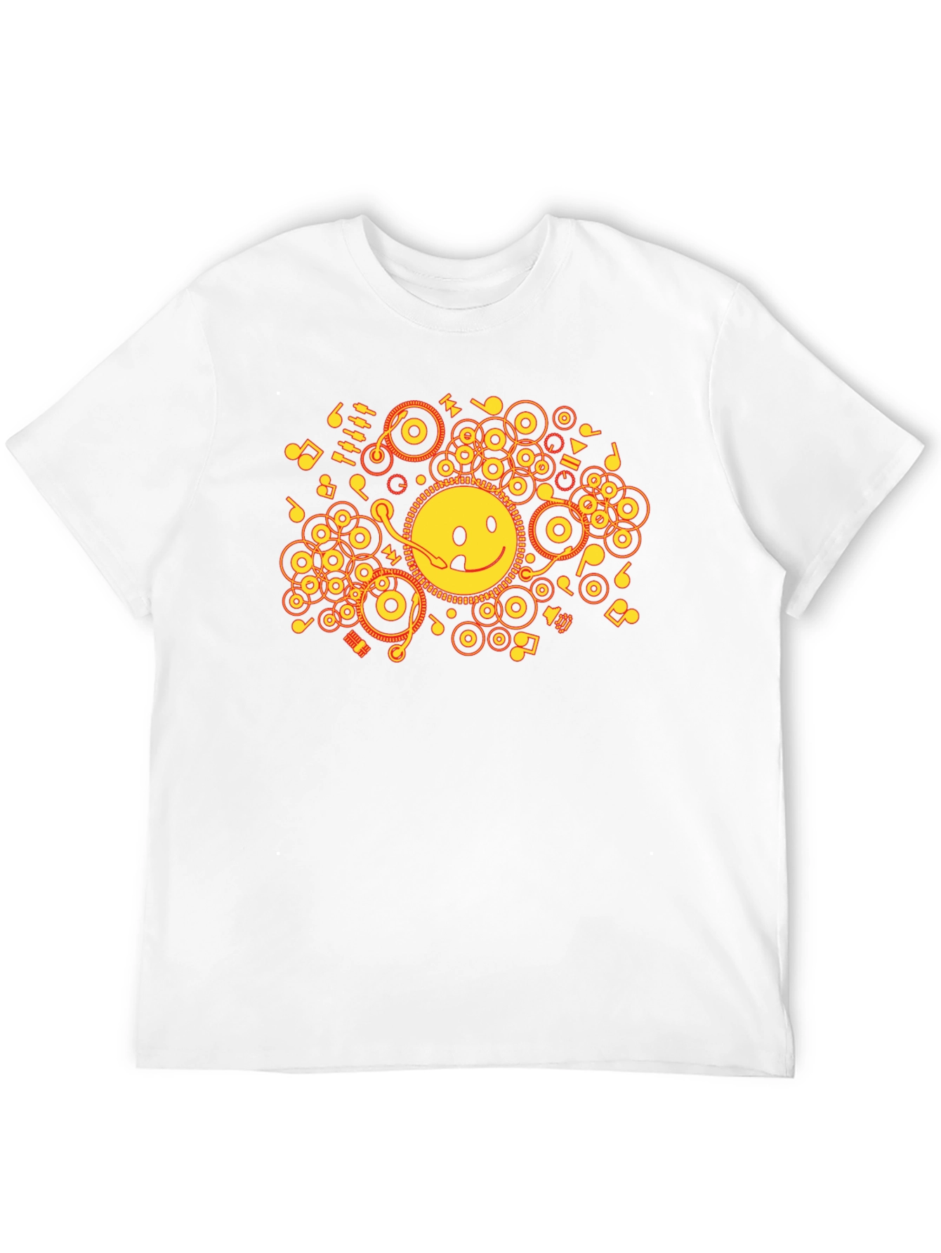Smiley DJ Graphic Tee - Black Cotton T-Shirt