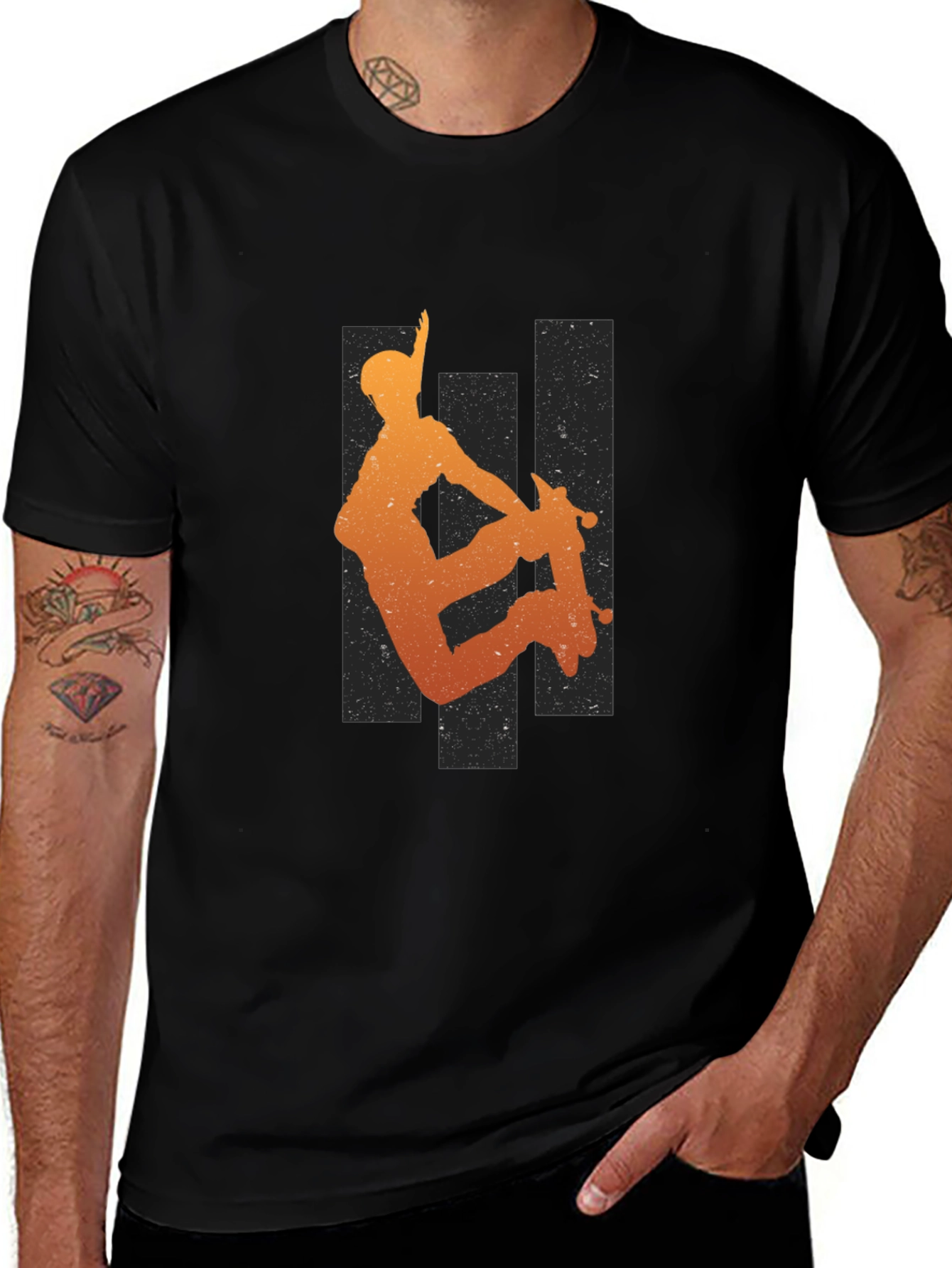 Skater Silhouette Graphic Tee - Cool Urban Style