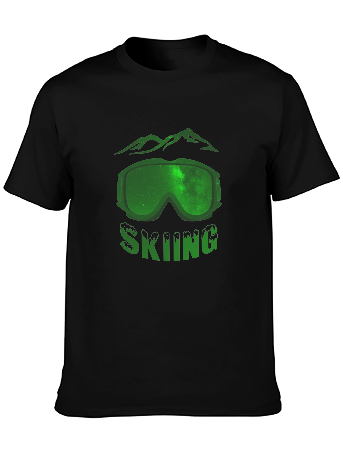 Skiing Graphic T-Shirt - Mountain Scene Design